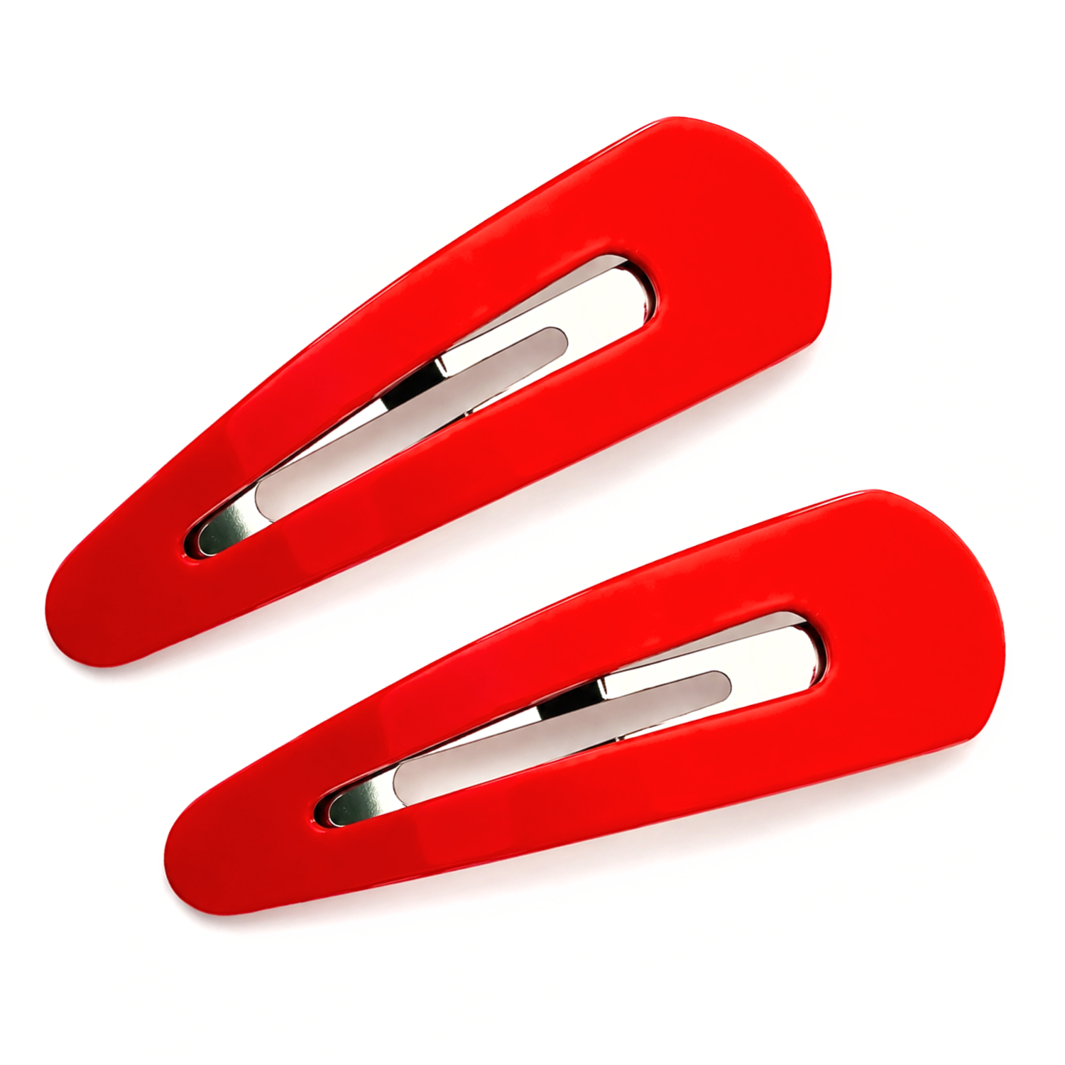 French Amie Clic Clac Large Handmade Cellulose Snap Hair Pins for Women(2 Pcs)