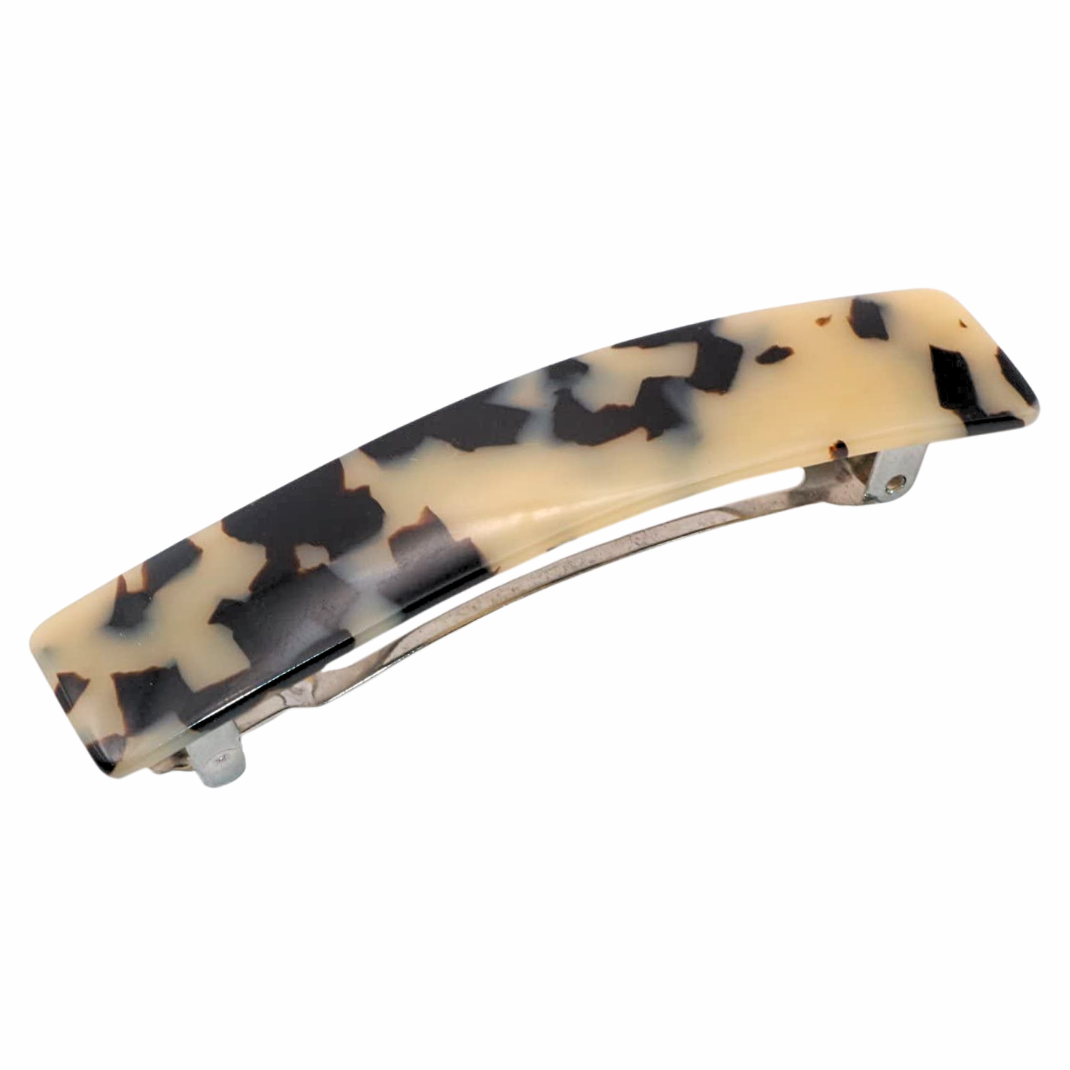 French Amie Oblong 3 1/2" Cellulose Handmade Automatic Hair Barrette for Women