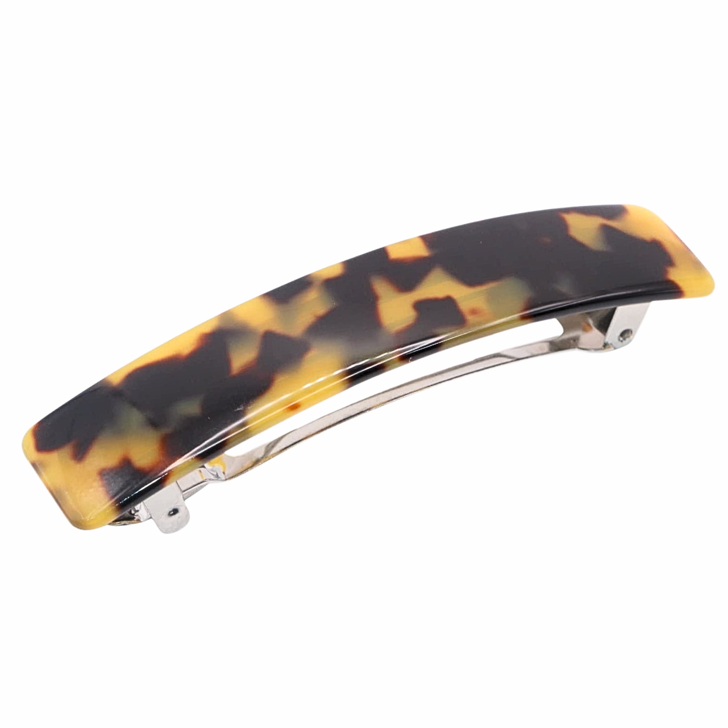 French Amie Oblong 3 1/2" Cellulose Handmade Automatic Hair Barrette for Women