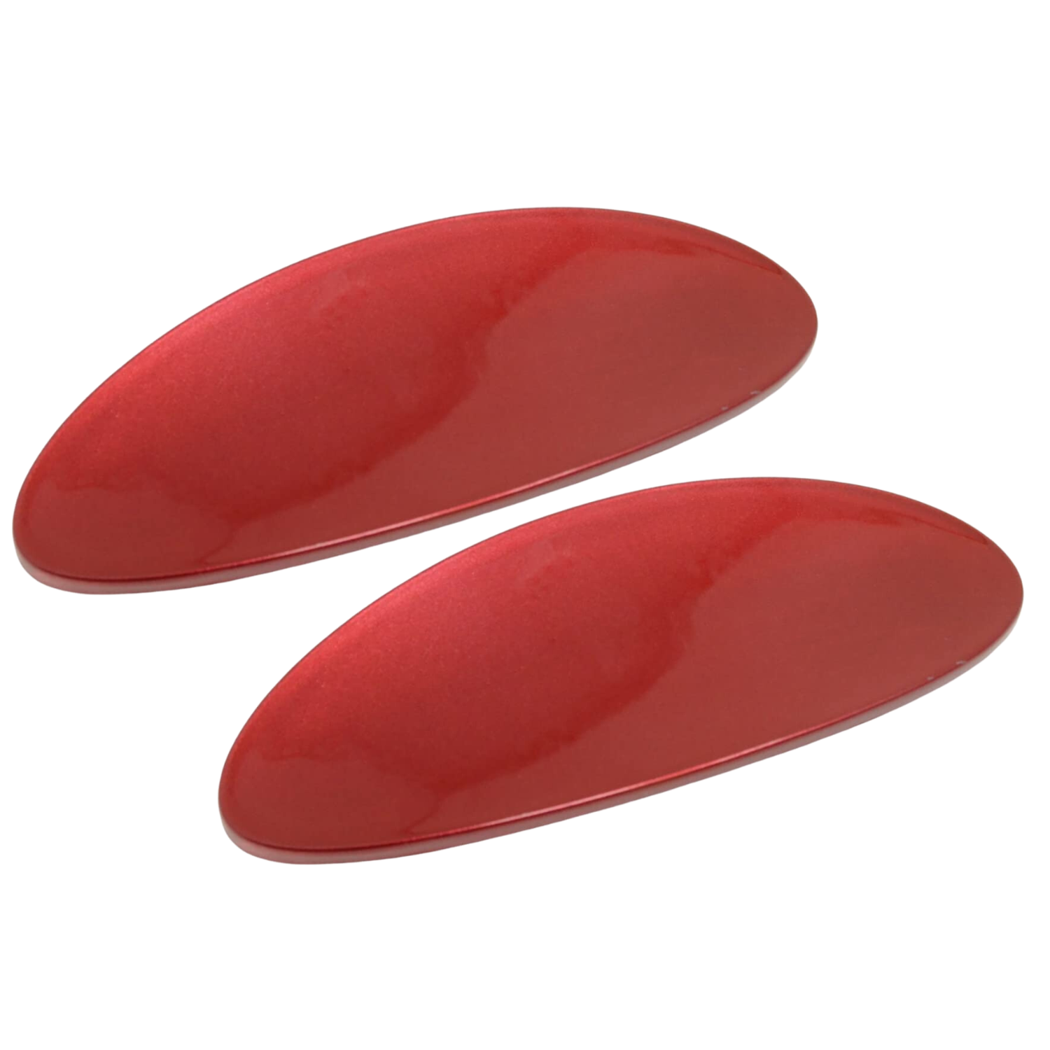 Parcelona French Oval Glossy Red Large Cellulose Hair Barrettes for Women (2Pcs)