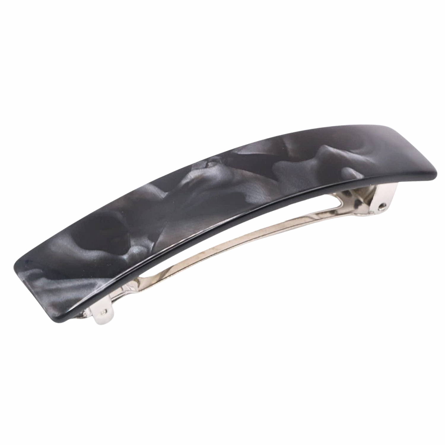 French Amie Oblong 3 1/2" Cellulose Handmade Automatic Hair Barrette for Women