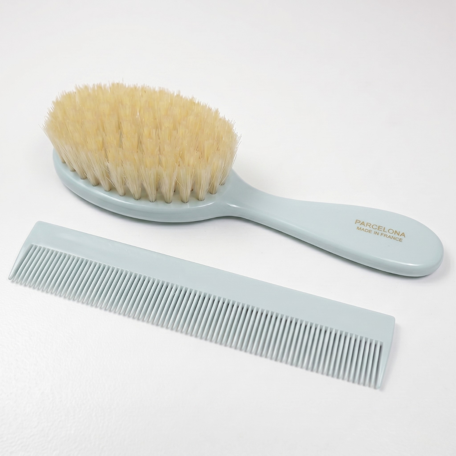 Parcelona French Grooming Combo 6” Cellulose Baby Brush and Comb for Toddlers