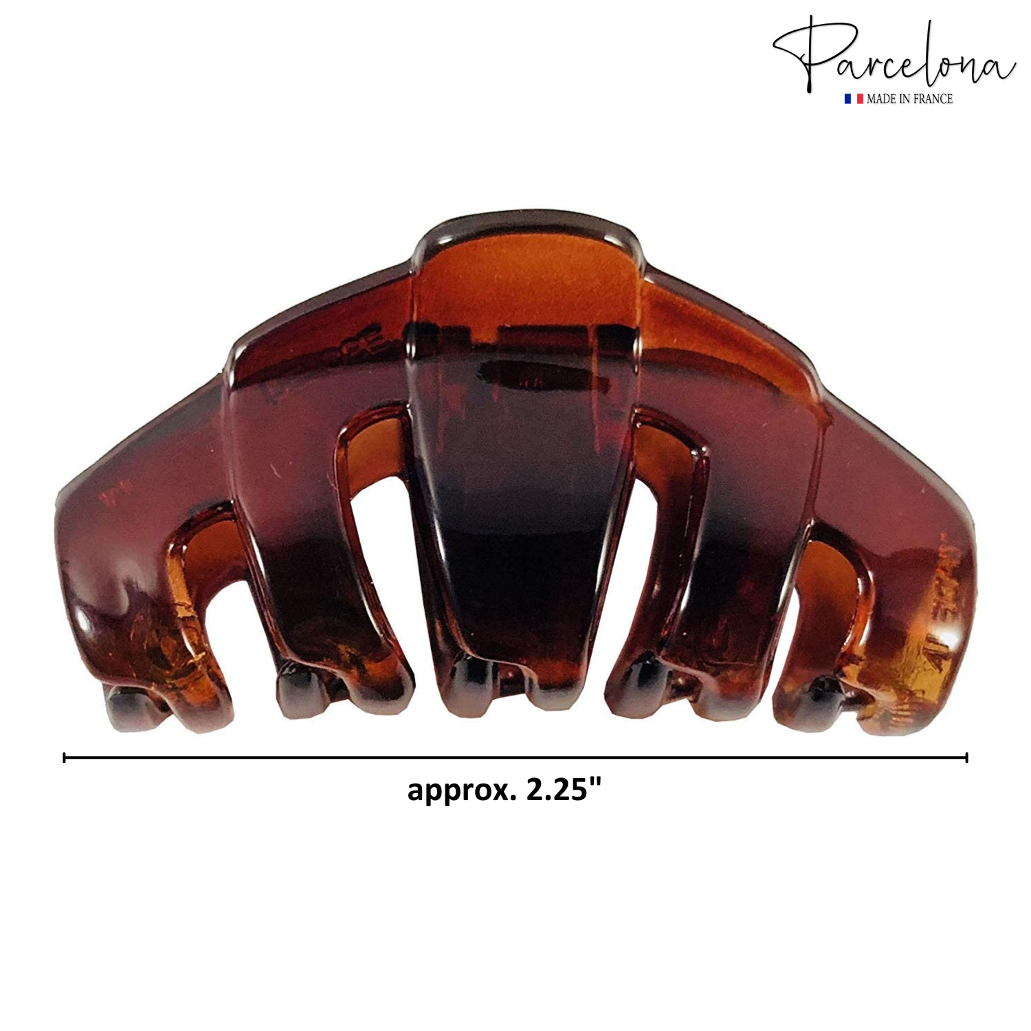 Parcelona French Tubular Small Tortoise Shell Black Jaw Hair Claw Clips