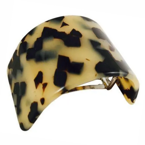 French Amie Half Circle 2 1/4" Medium White Tokyo Curved Handmade Hair Clip