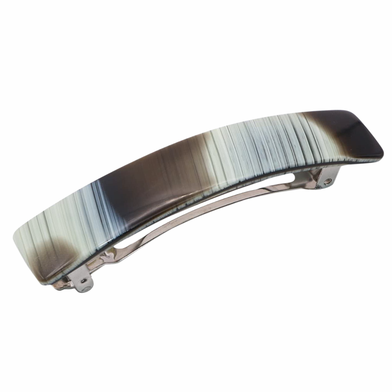 French Amie Oblong 3 1/2" Cellulose Handmade Automatic Hair Barrette for Women