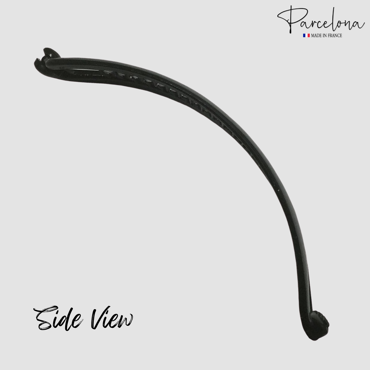 Parcelona French Curved Black Large 6" Cellulose Banana Hair Clip for Women