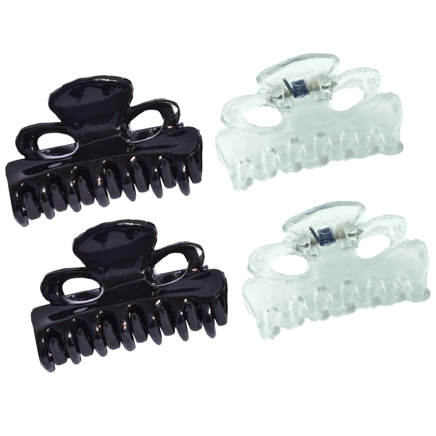 Parcelona French Petite Very Small Cellulose Set of 4 Hair Claws For Women