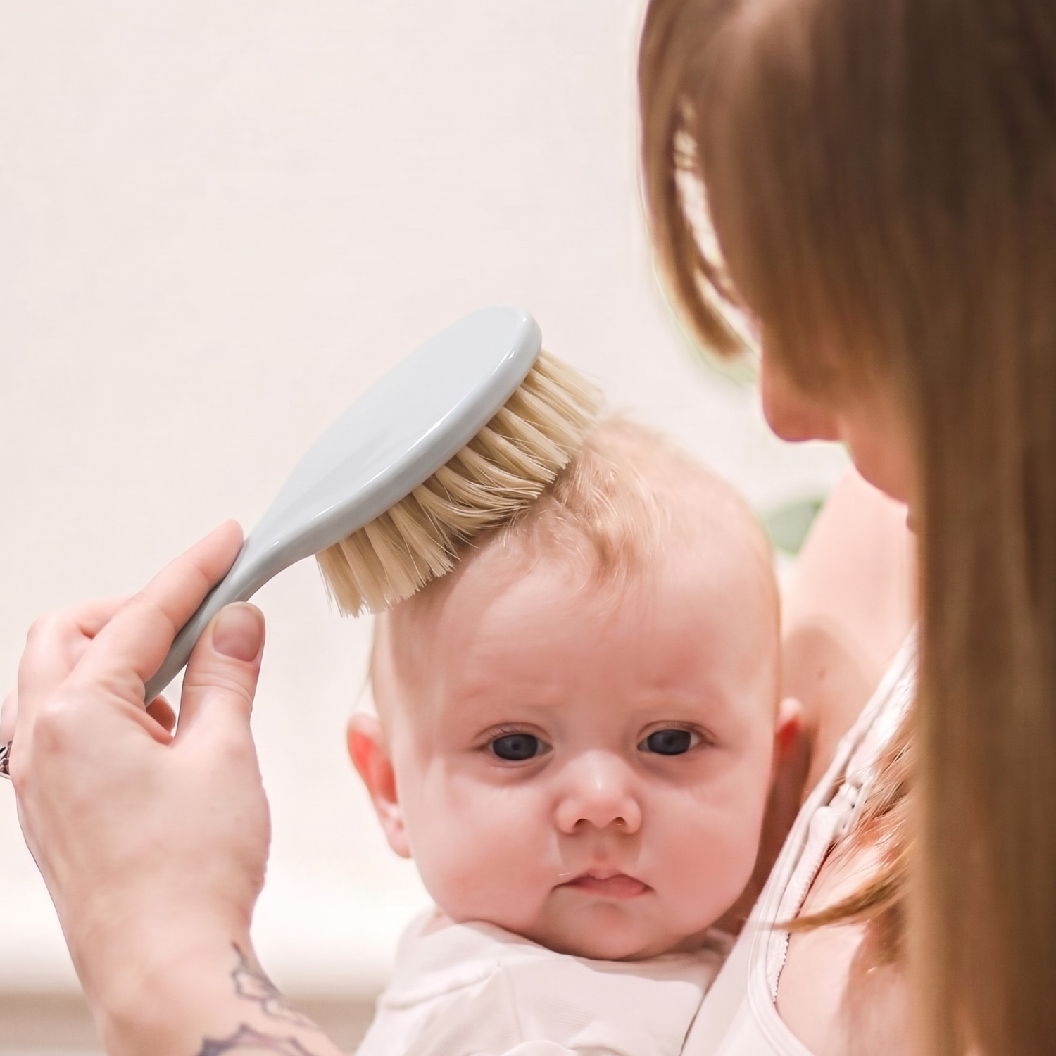 Parcelona French Grooming Combo 6” Cellulose Baby Brush and Comb for Toddlers