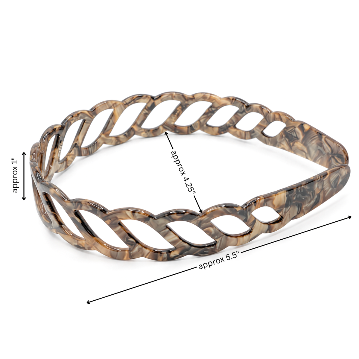 Moeni Twist Acetate Headband with Inner Teeth for Women and Girls