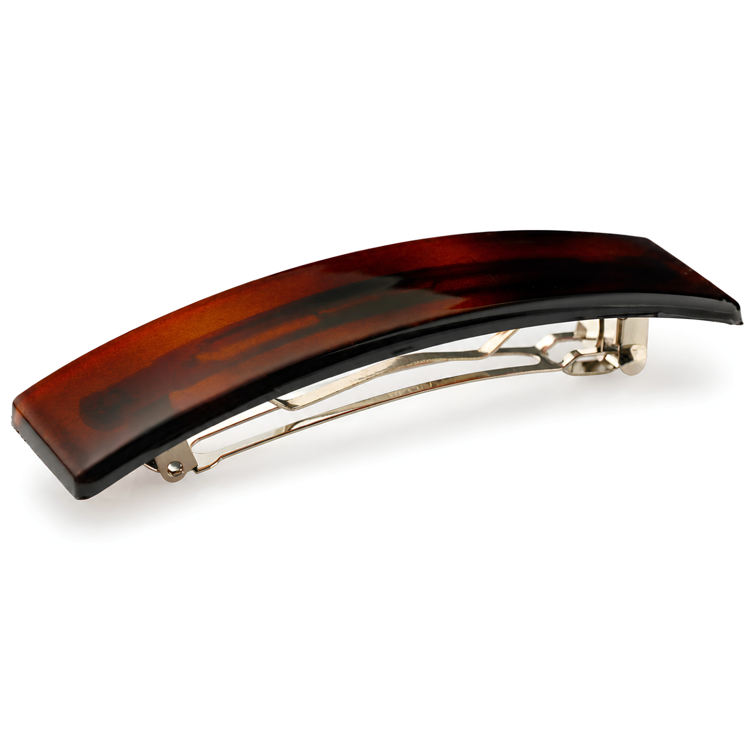 Parcelona French Rectangle Medium 3.5 Inch Tortoise Shell Hair Barrette