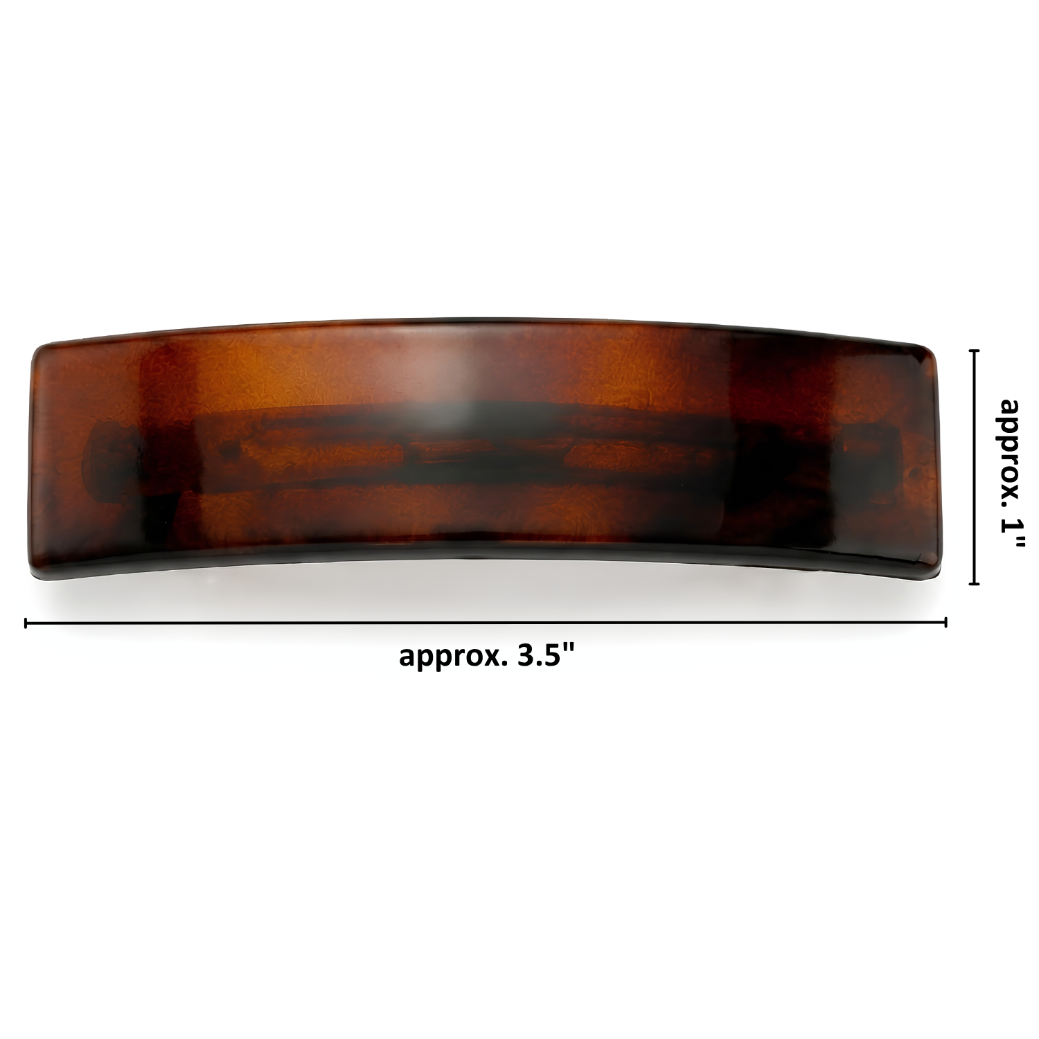 Parcelona French Rectangle Medium 3.5 Inch Tortoise Shell Hair Barrette