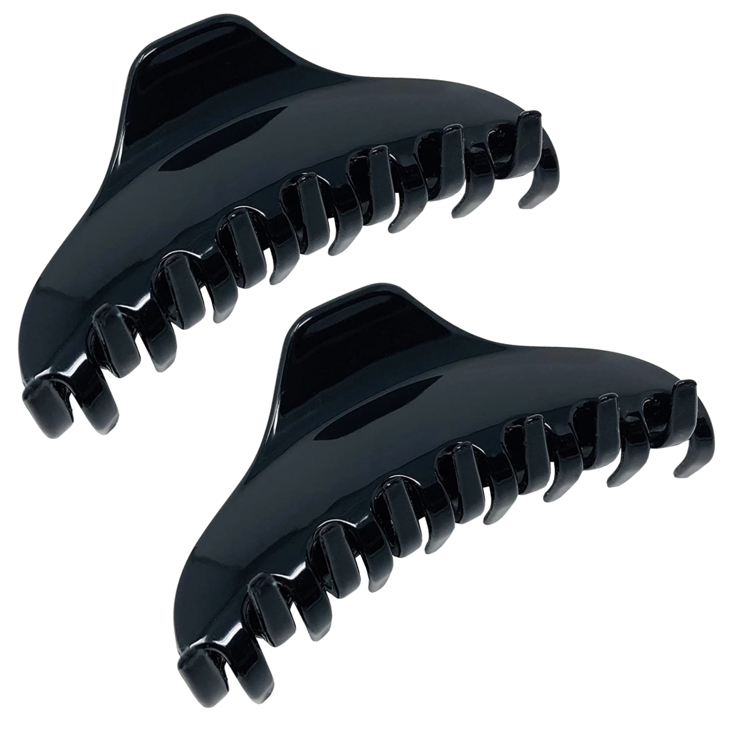 Parcelona French Boss Thin and Narrow Cellulose Hair Claws for Women (2 Pcs)
