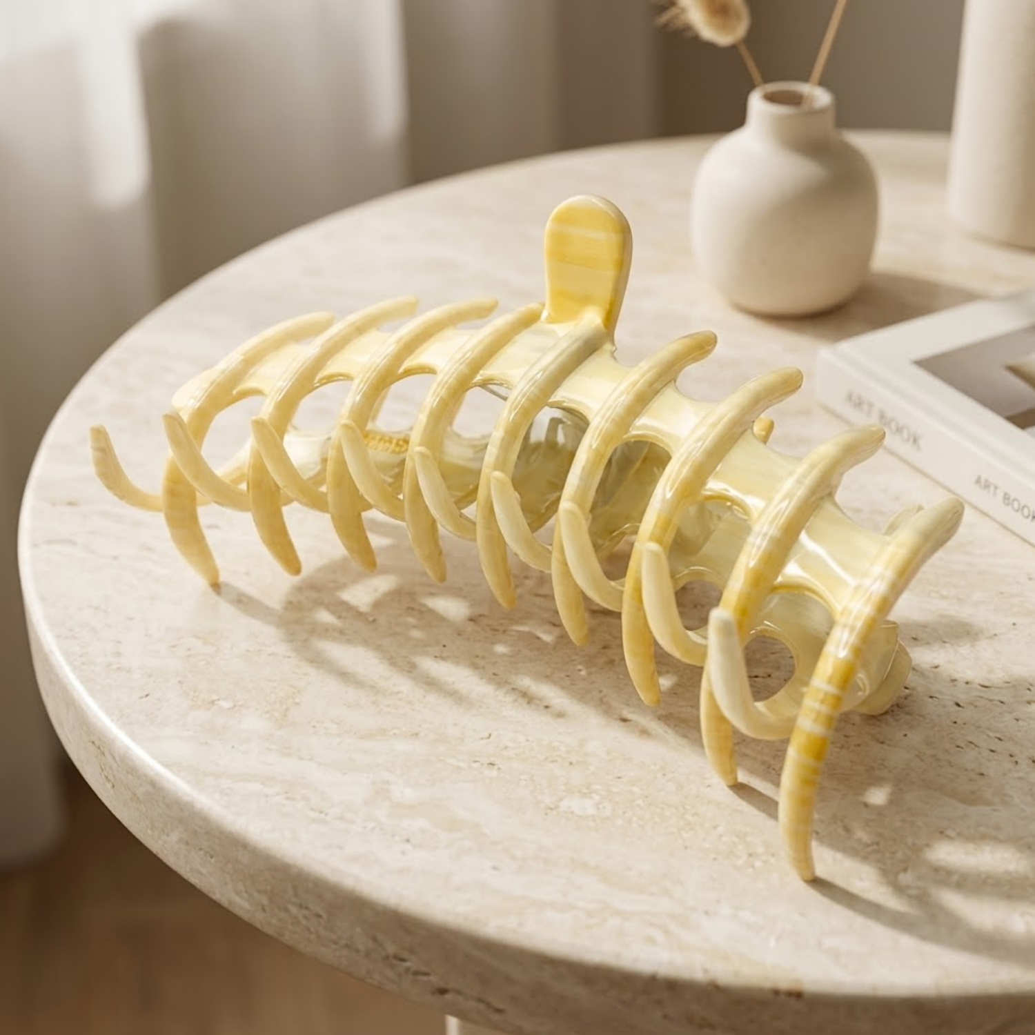 Parcelona French Rake Large Cellulose Acetate Jaw Hair Claw for Women and Girls