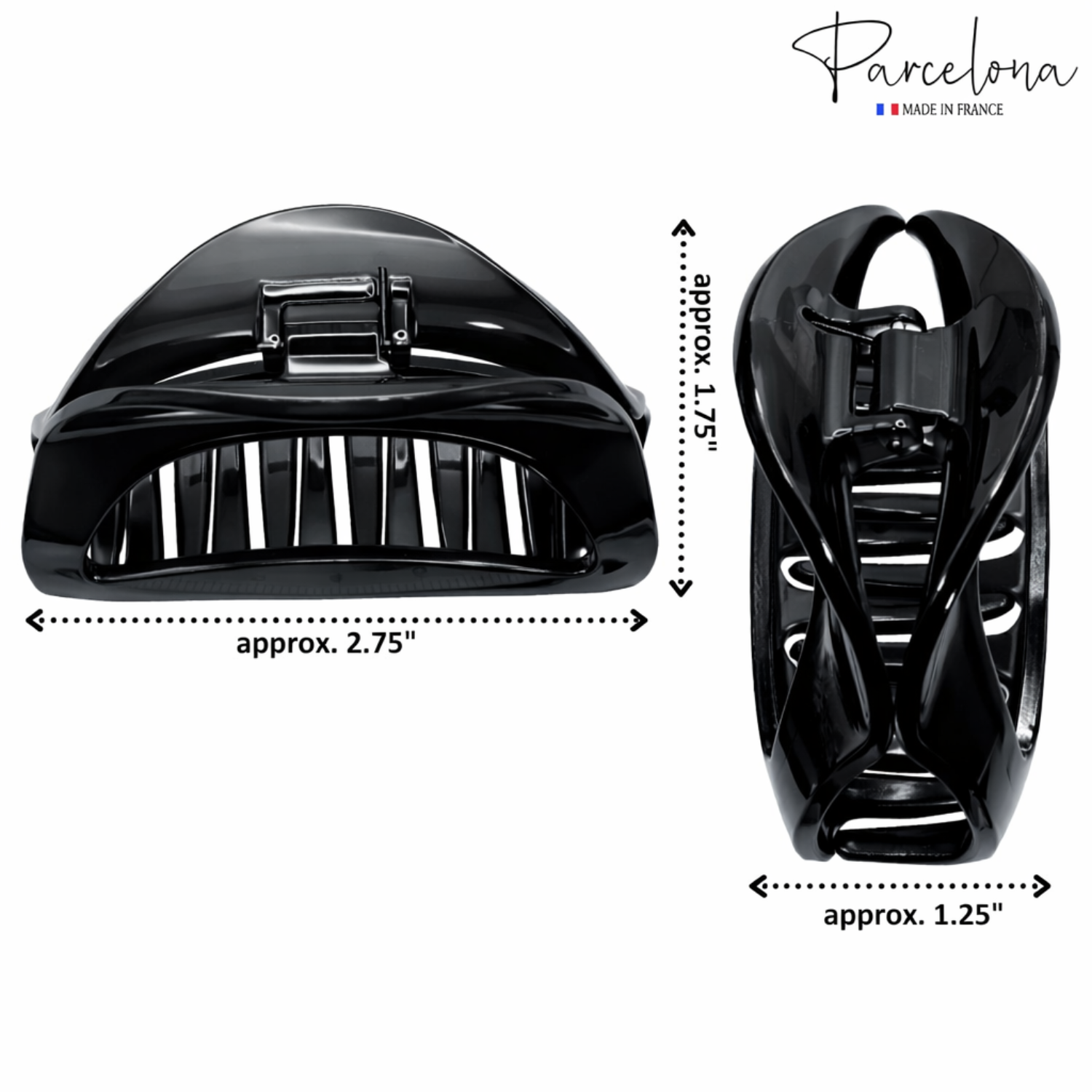 Parcelona French Vrille 2 3/4" Small Shell Jaw Hair Claw Clip for Women
