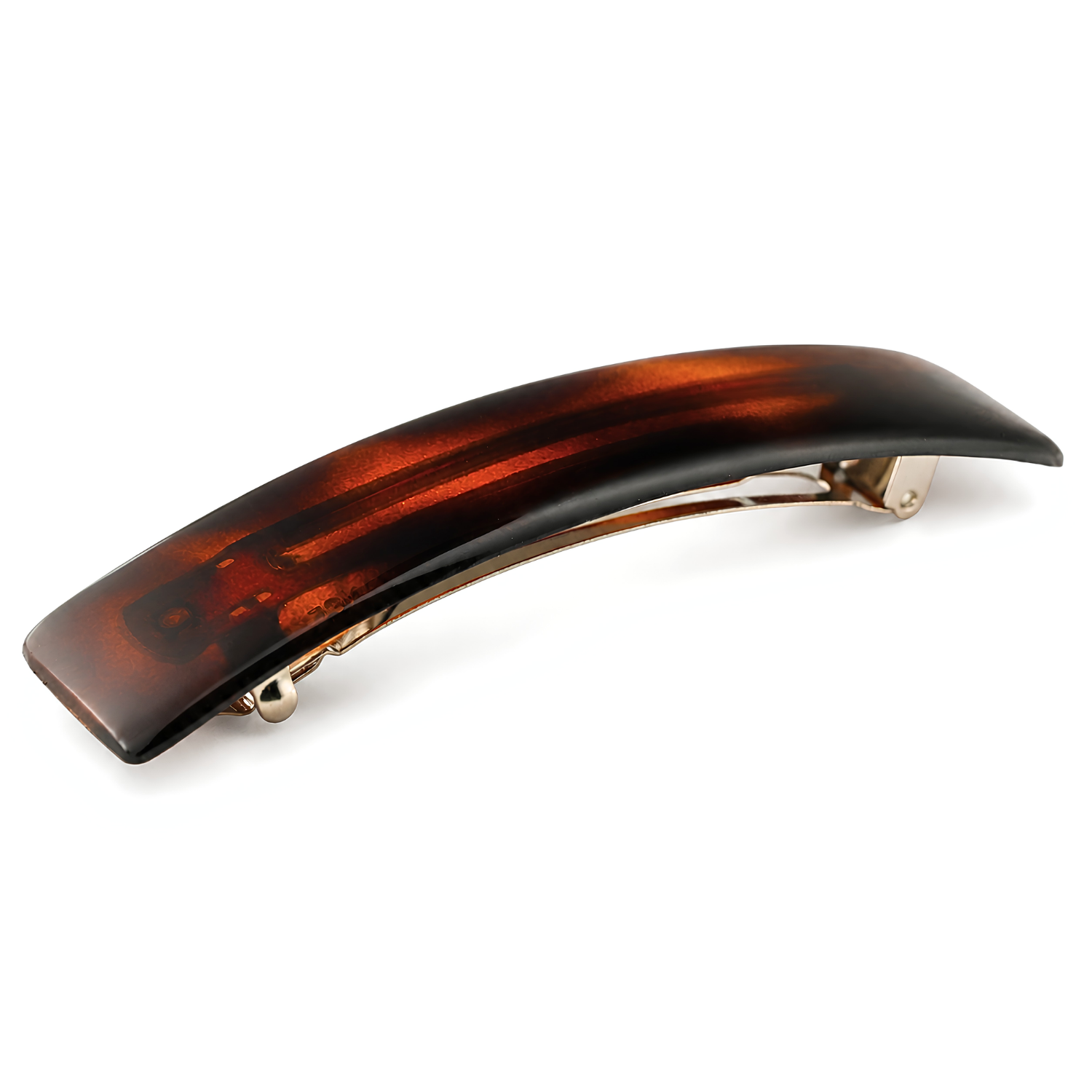 Parcelona French Rectangle Large 4.25 Inch Tortoise Shell Hair Barrette