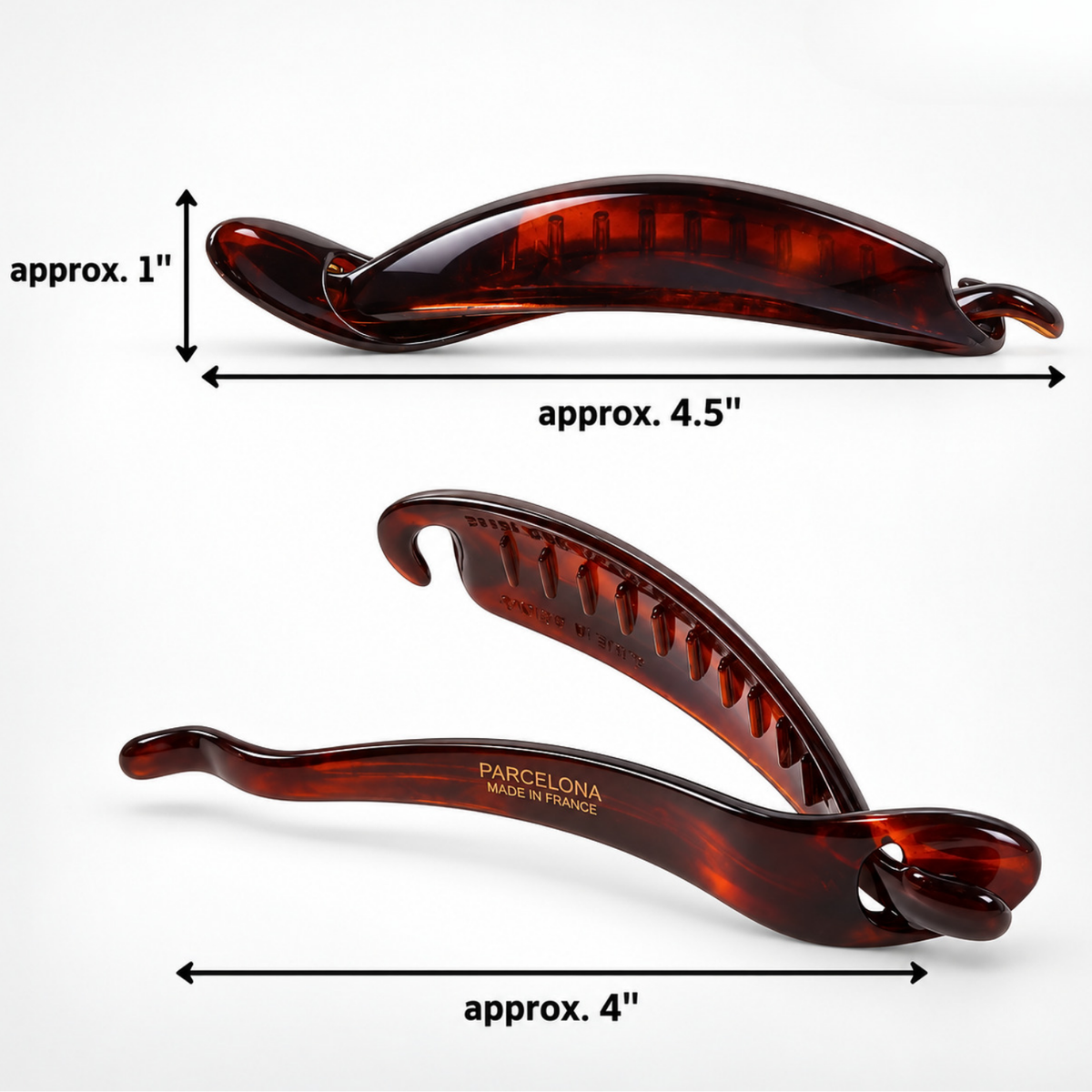 Parcelona Tortoise Shell Banana Hair Clip – Curved Ponytail Holder for Women’s