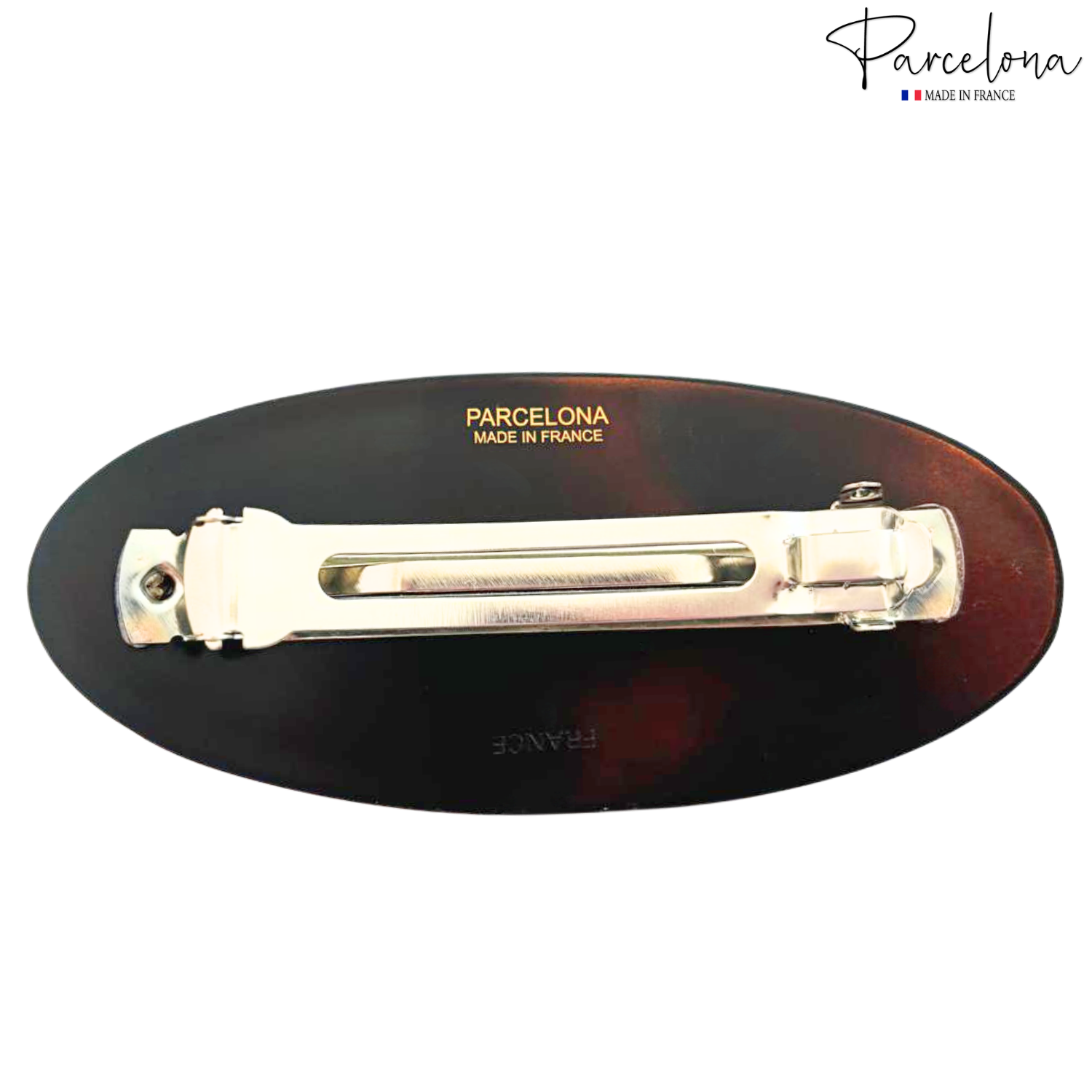 Parcelona French Dome Large 4" Tortoise Shell Cellulose Acetate Hair Barrette
