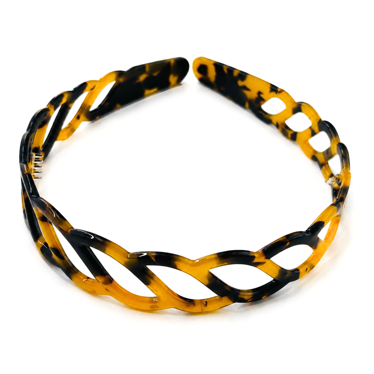 Moeni Twist Acetate Headband with Inner Teeth for Women and Girls
