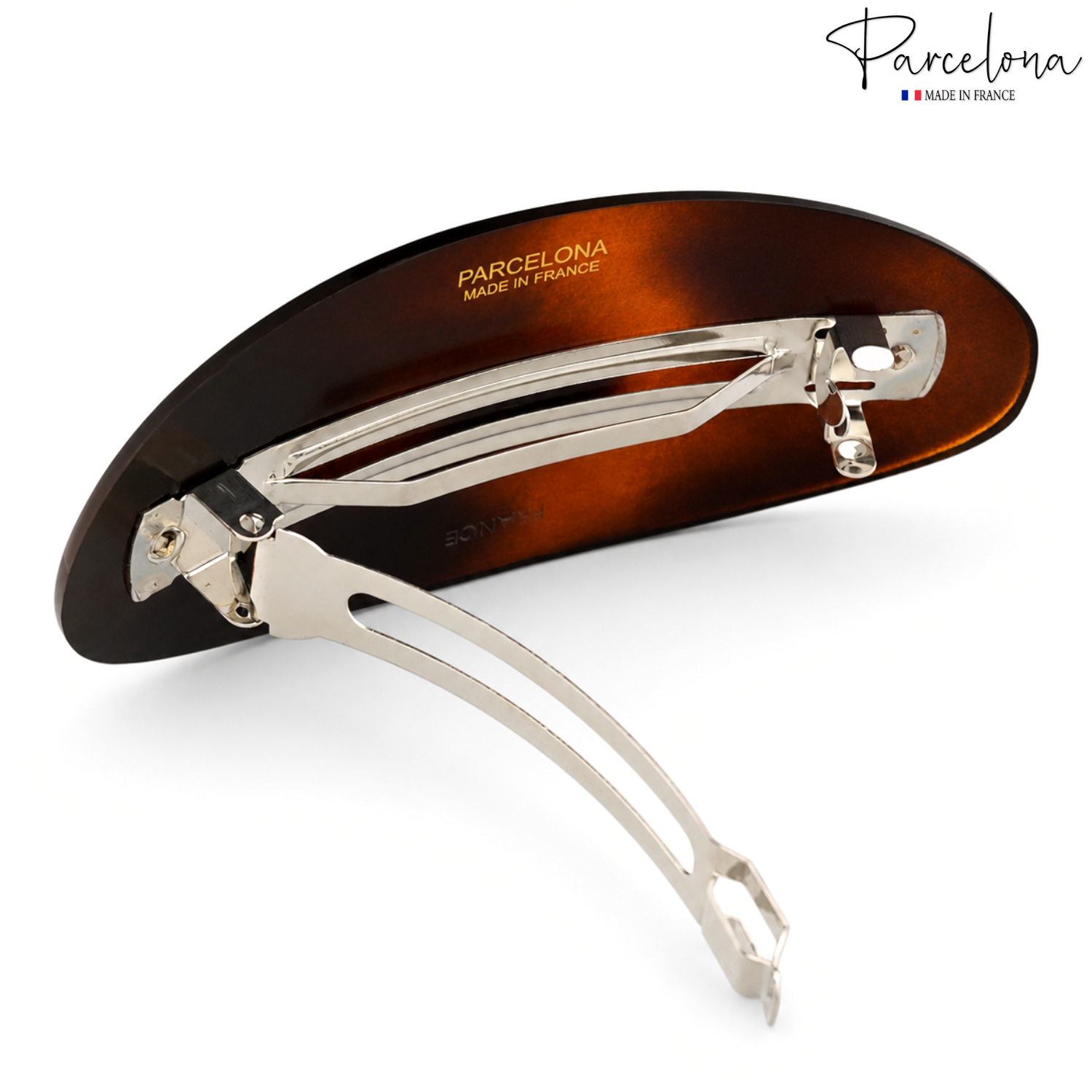 Parcelona French Dome Large 4" Tortoise Shell Cellulose Acetate Hair Barrette
