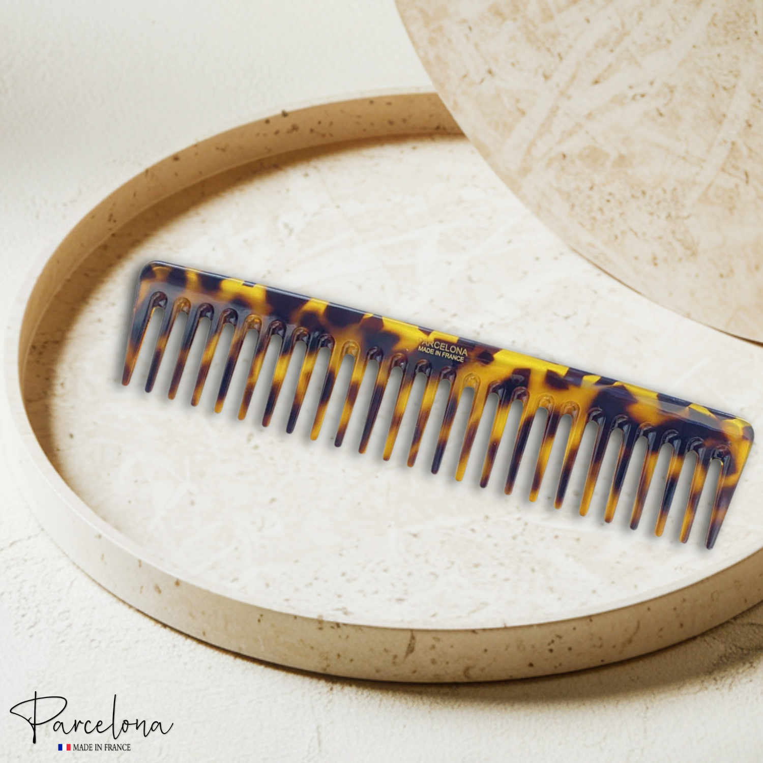 Parcelona French Wide Tooth Rake Tokyo Large Cellulose Hair Detangling Comb