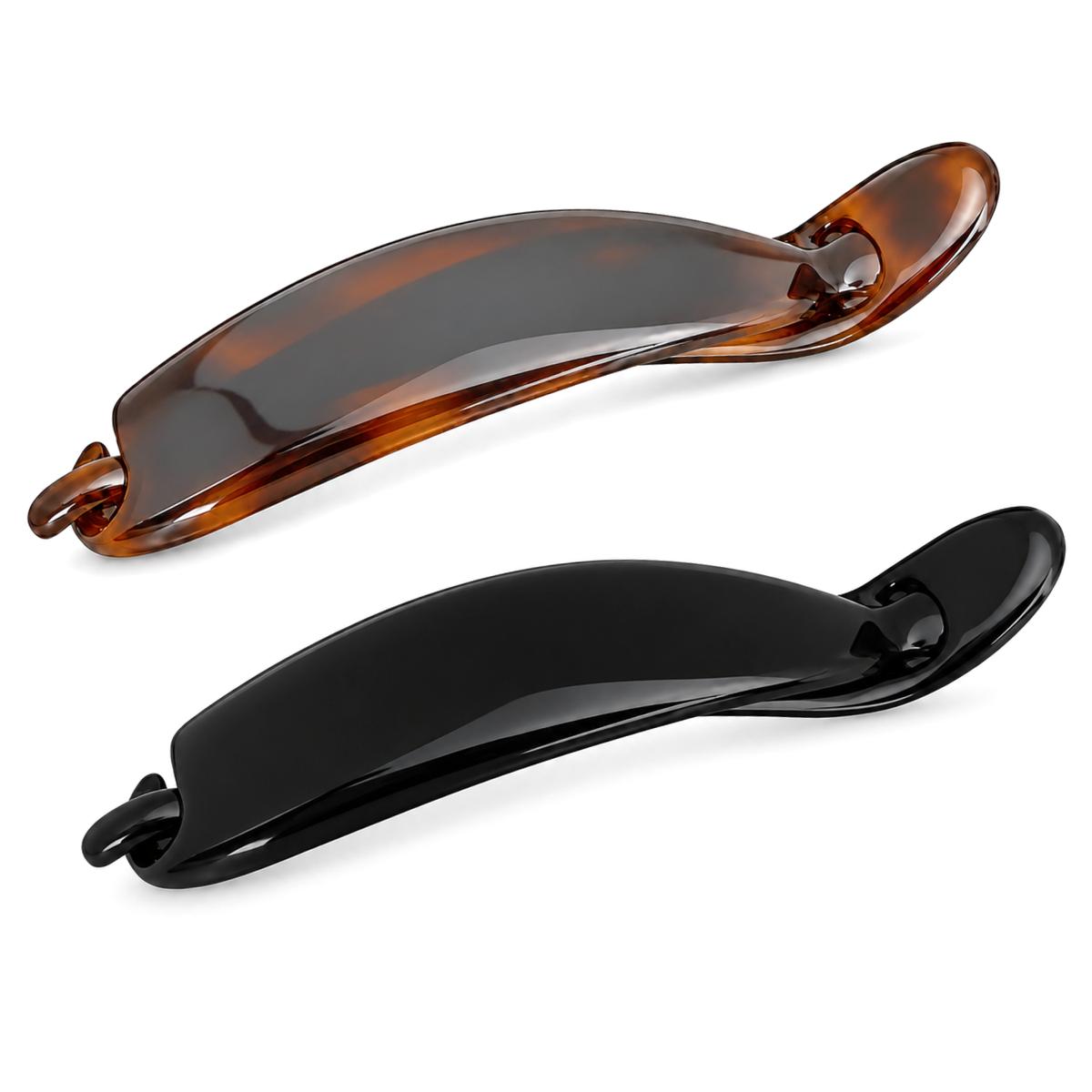 Parcelona French Sleek Curved Banana Clips Metal Free Strong Hold Hair Barrettes