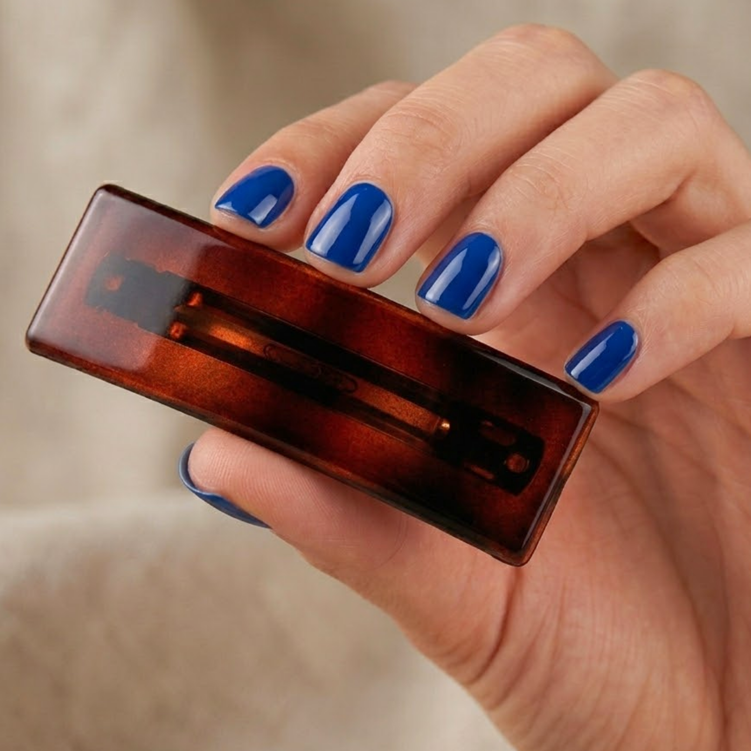 Parcelona French Flat Top Medium 3.25 Inch Tortoise Shell Hair Barrette