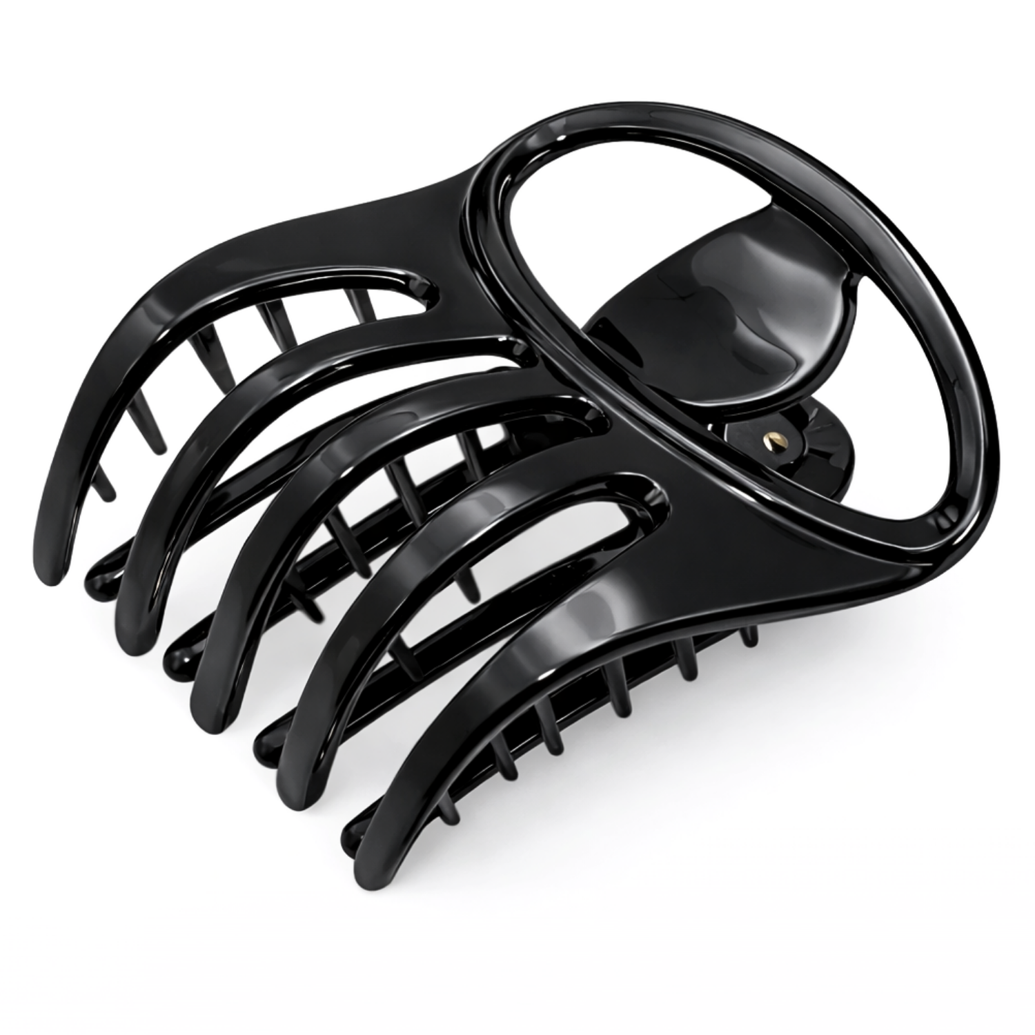 Parcelona French Curvy Oval Paw Medium Cellulose Hair Claw for Women and girls