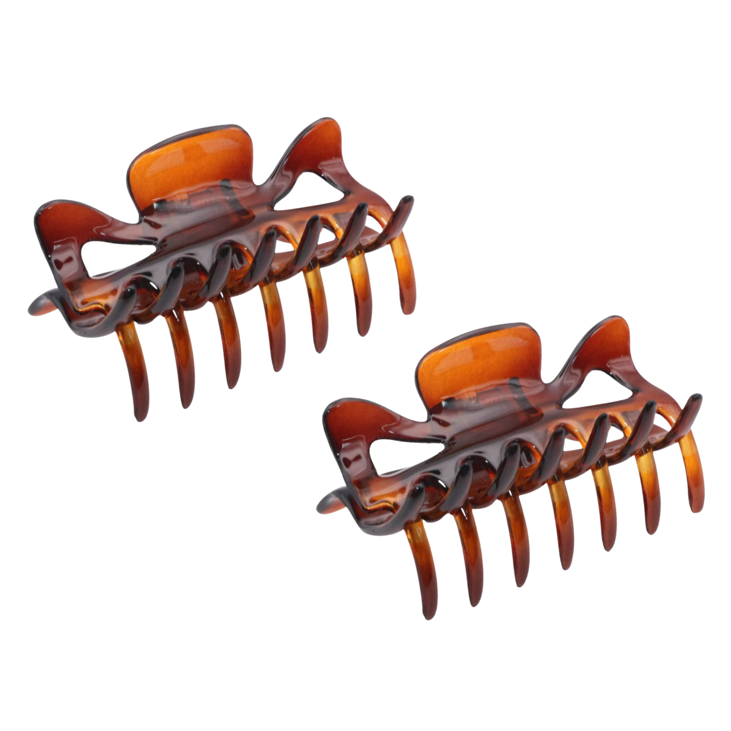 Parcelona French Classic Small 2.5" Celluloid Set of 2 Jaw Hair Claws for Women