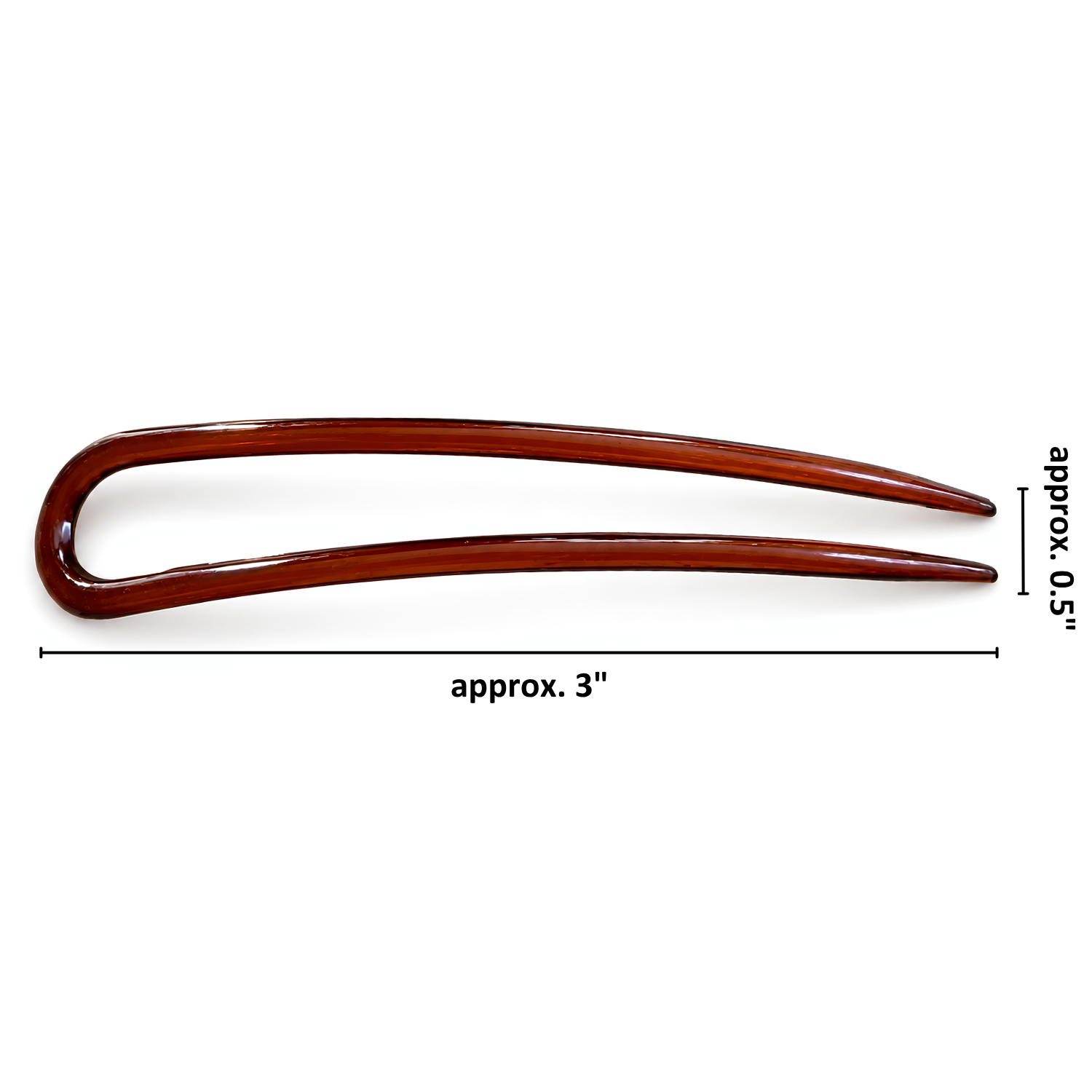 Parcelona French U Shaped Hair Pin 3 Inch Cellulose Acetate Updo Bun Fork