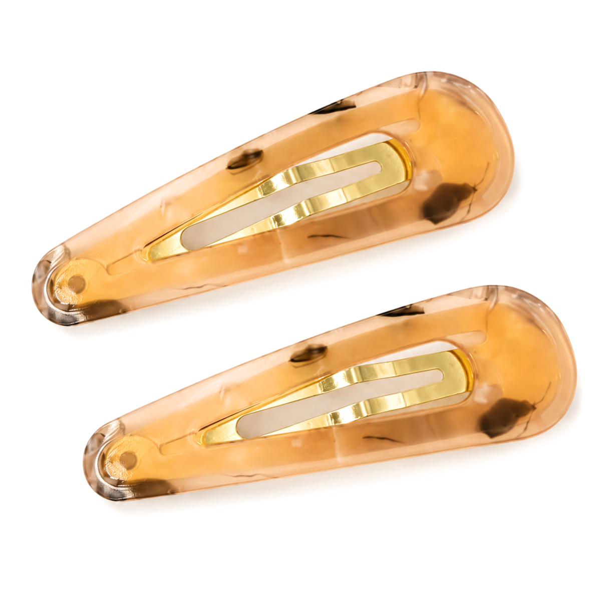 Moeni Teardrop Marble Acetate 2.75 Inch Snap Hair Clips for Women Set of 2