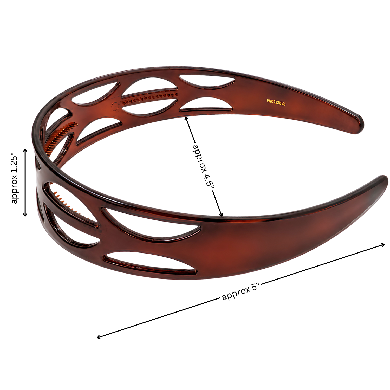 Parcelona French Ellipse Tortoise Shell Cellulose Acetate Headband for Women