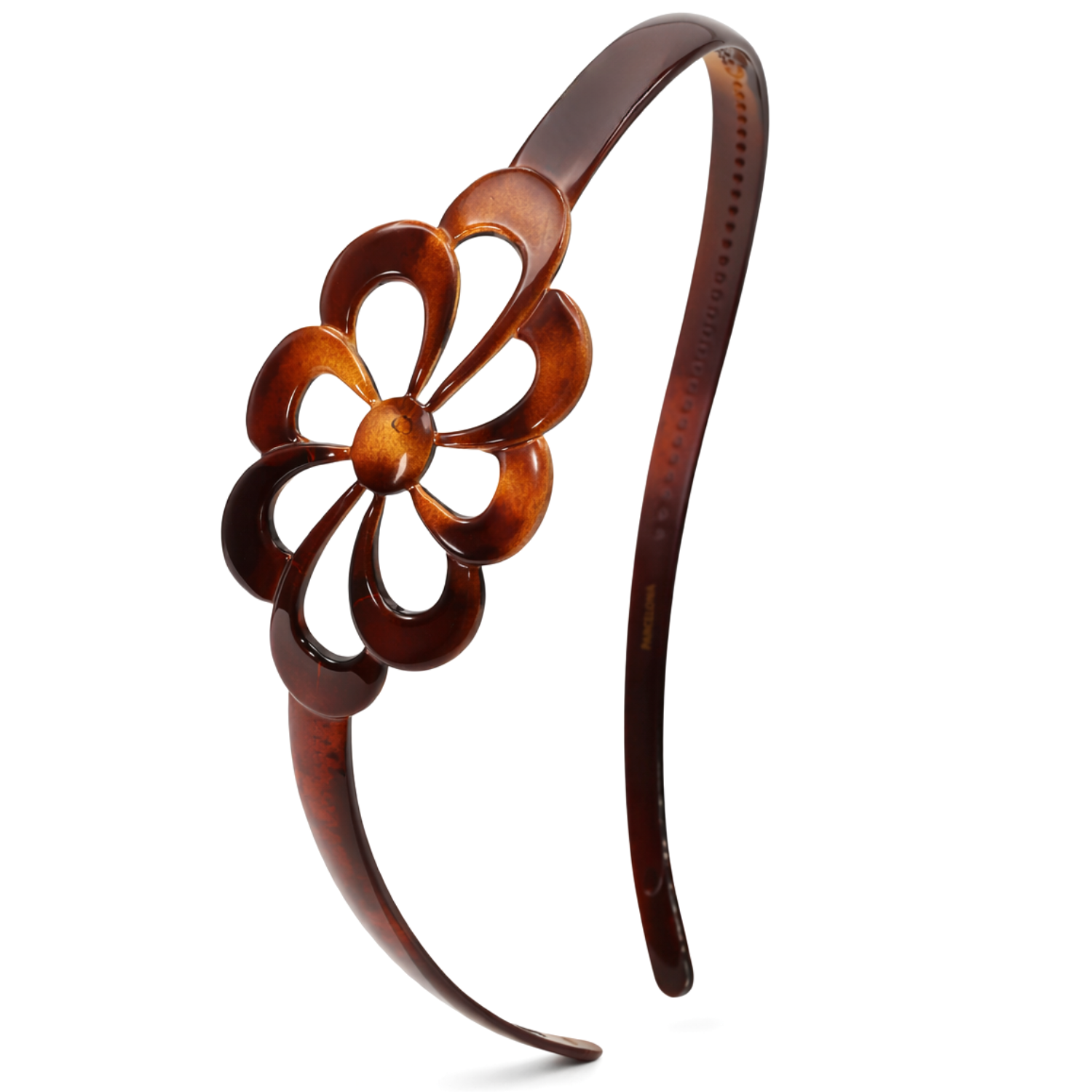 Parcelona French Wide Flower Tortoise Shell Brown Cellulose Acetate Headband