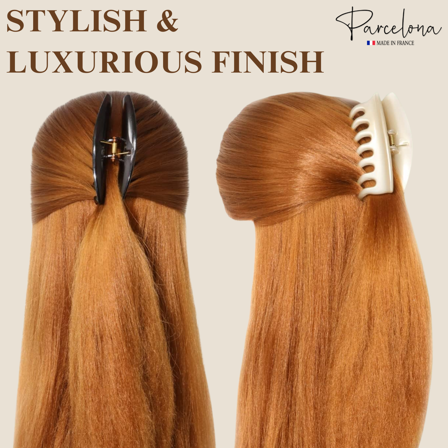 Parcelona French Arch Medium 3 1/4" Cellulose Hair Claw for Women & Girls