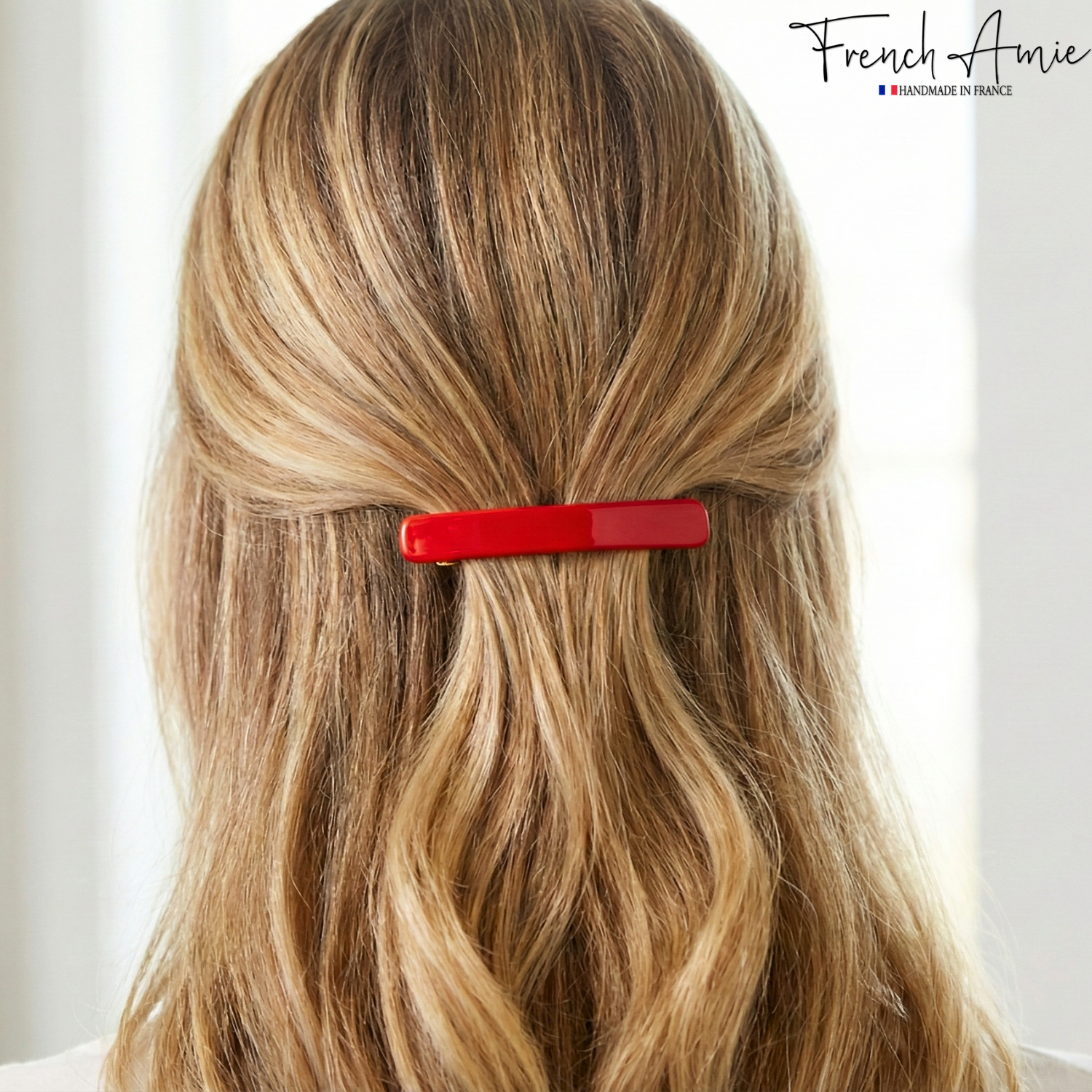 French Amie Small 2 1/4" Cellulose Handmade Hair Barrette for Women and Girls