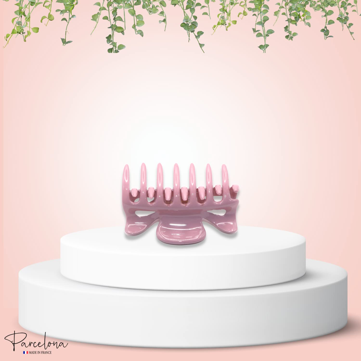 Parcelona French Classic Small 2.5" Celluloid Set of 2 Jaw Hair Claws for Women