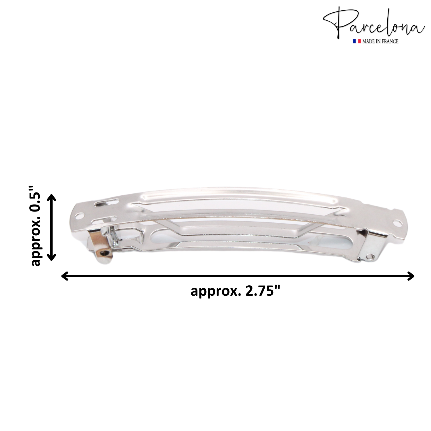 Parcelona French Metal Barrettes 2 3/4" No Slip Grip Women Hair Clips (10 Pcs)
