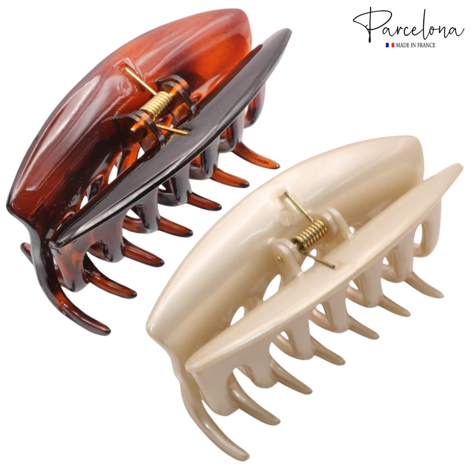 Parcelona French Arch Medium 3 1/4" Cellulose Hair Claw for Women & Girls