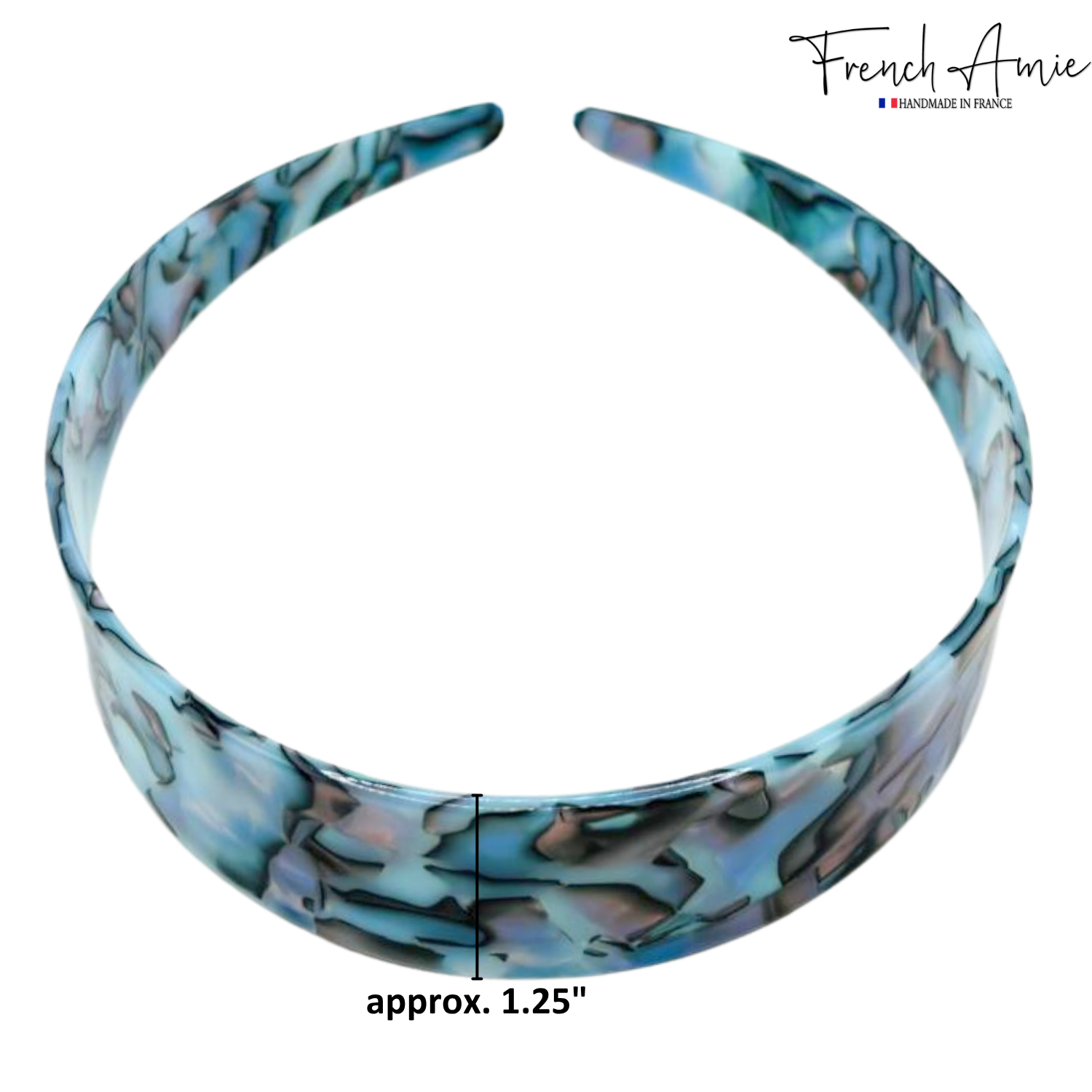 French Amie Ultracomfort Wide 1 1/4" Cellulose Handmade French Hair Headband