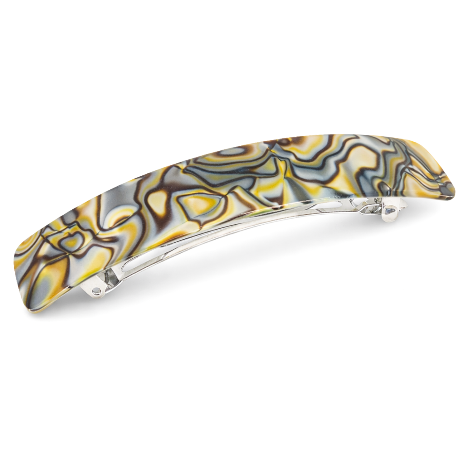 French Amie Long Rectangle Handmade Large Hair Barrette Clip for Women N Girls