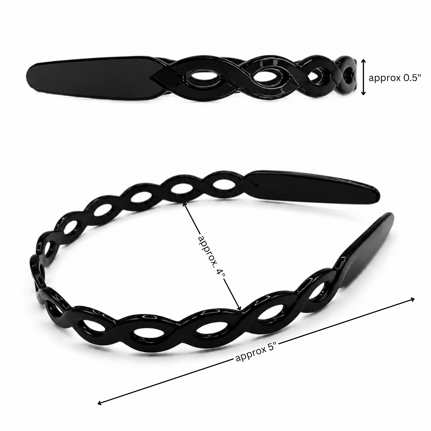 Parcelona Chain Link Hair Band Cellulose Acetate Inner Teeth Women Headband