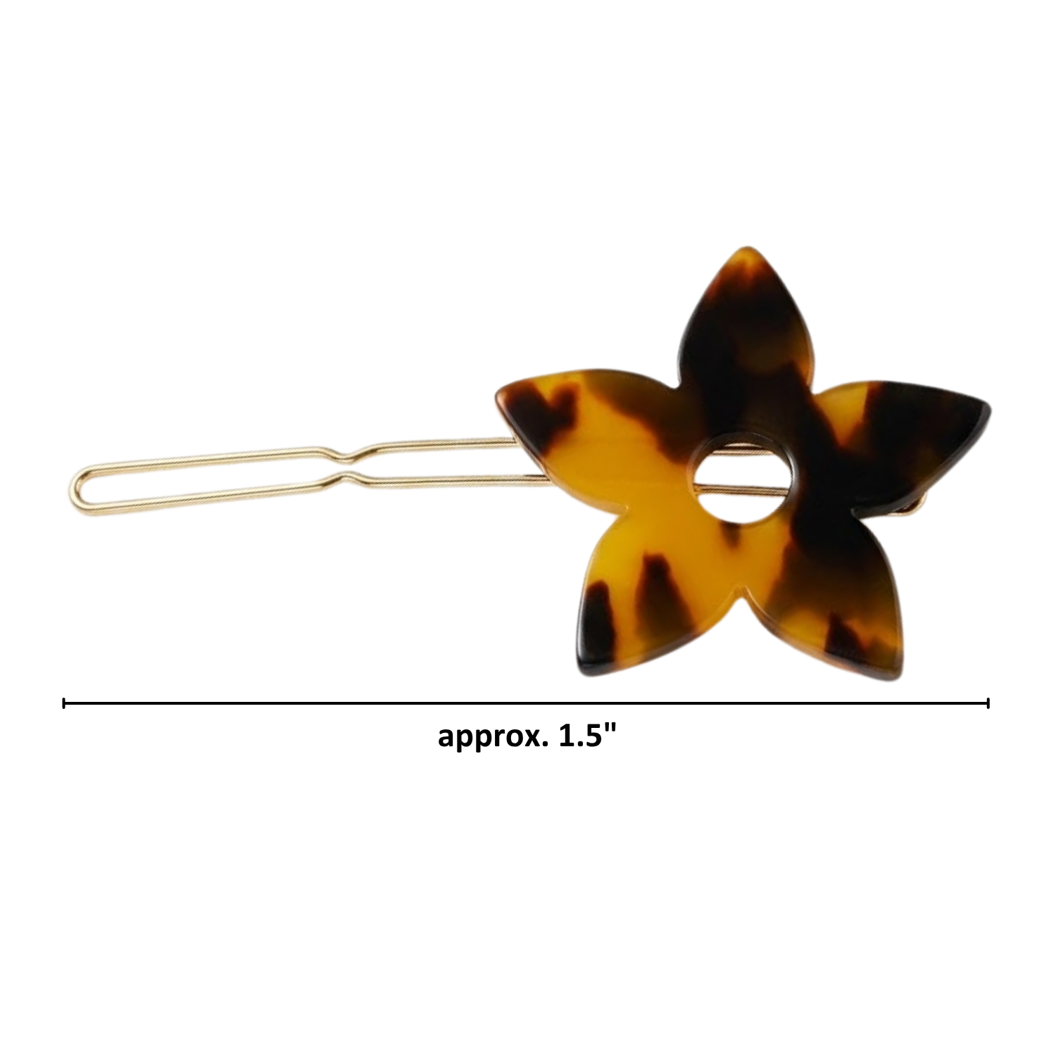 Moeni Flower Small 1.5 Inch Hair Clip Tige Boule Barrette Girls & Women 3 Pcs
