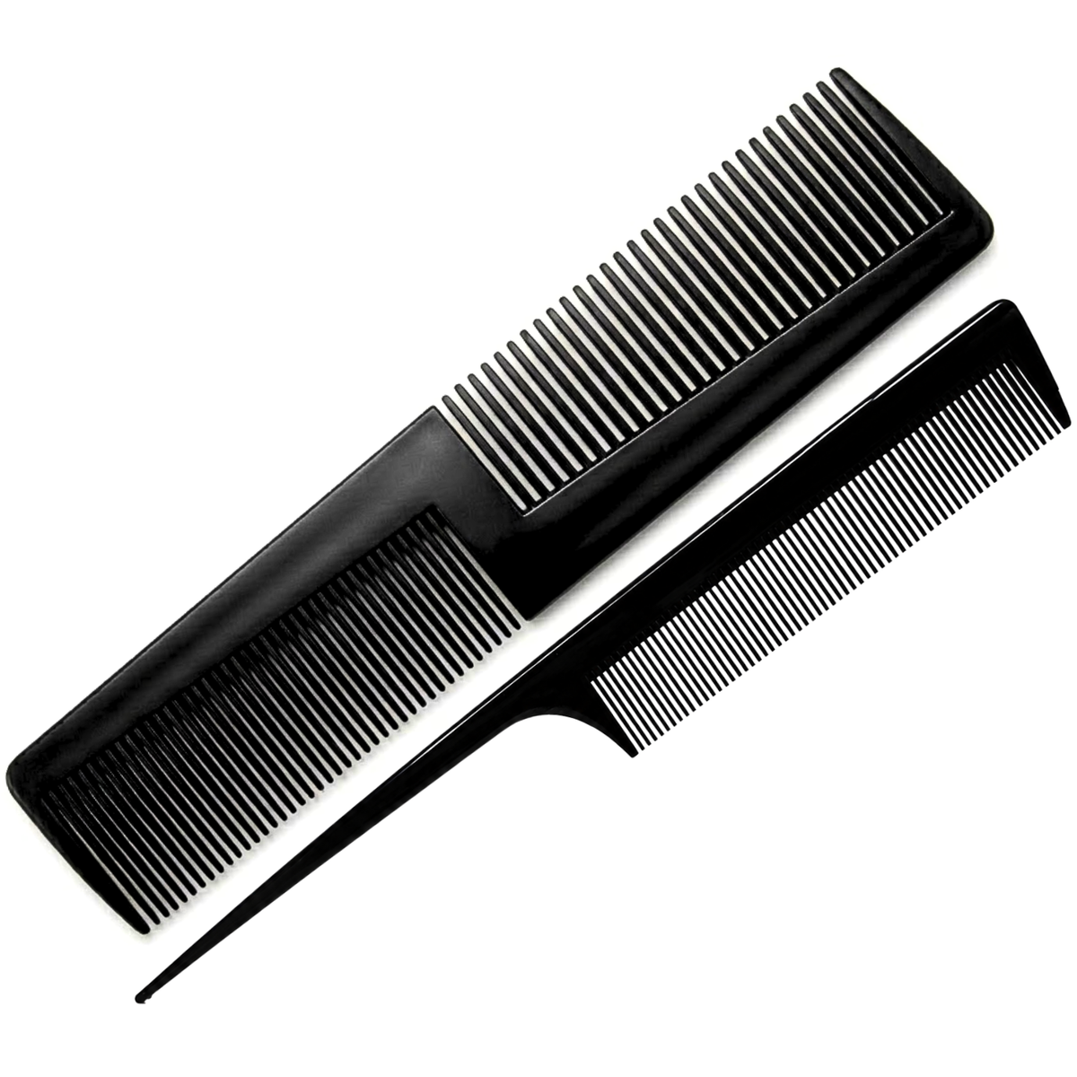 Parcelona French 7.5 Inch Dual Tooth and 8 Inch Rat Tail Comb Set of 2