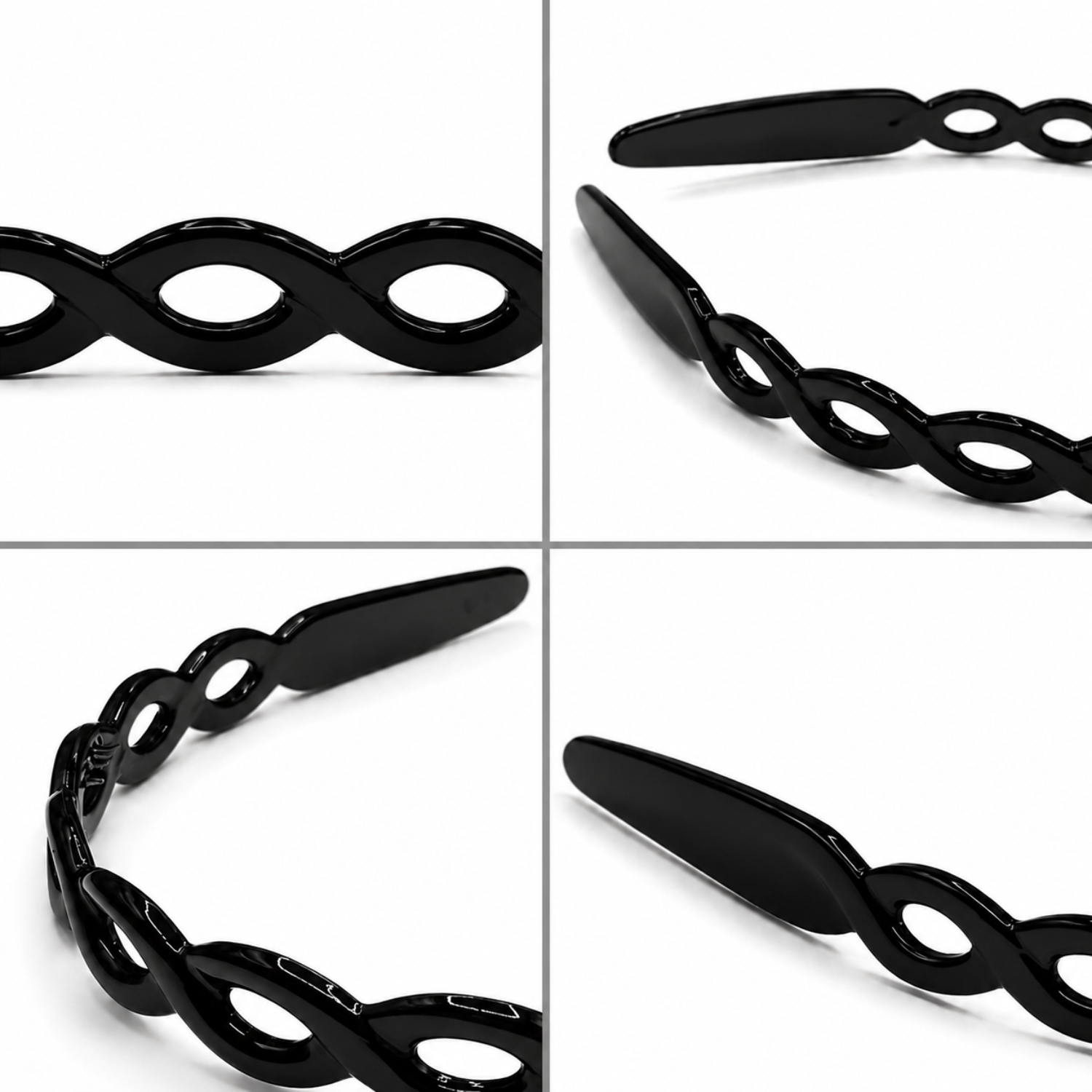 Parcelona Chain Link Hair Band Cellulose Acetate Inner Teeth Women Headband