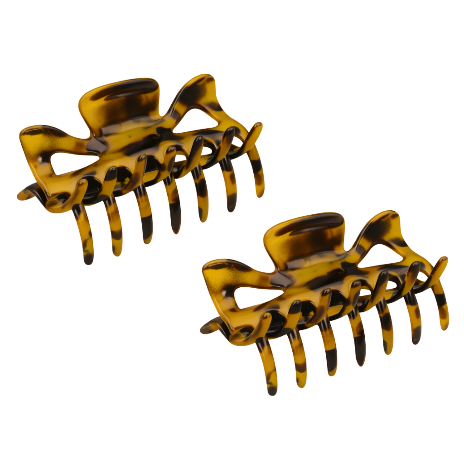 Parcelona French Classic Small 2.5" Celluloid Set of 2 Jaw Hair Claws for Women