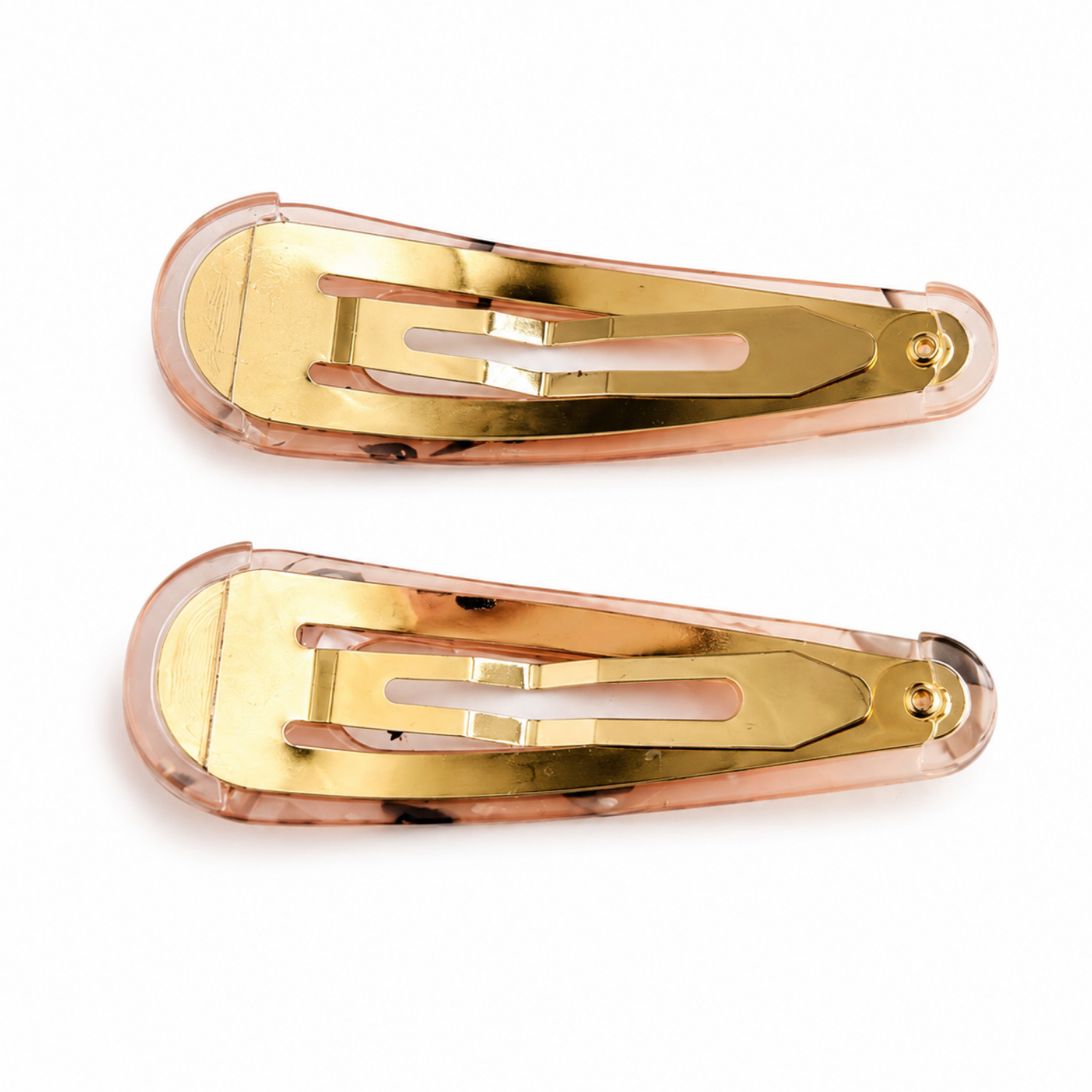 Moeni Teardrop Marble Acetate 2.75 Inch Snap Hair Clips for Women Set of 2