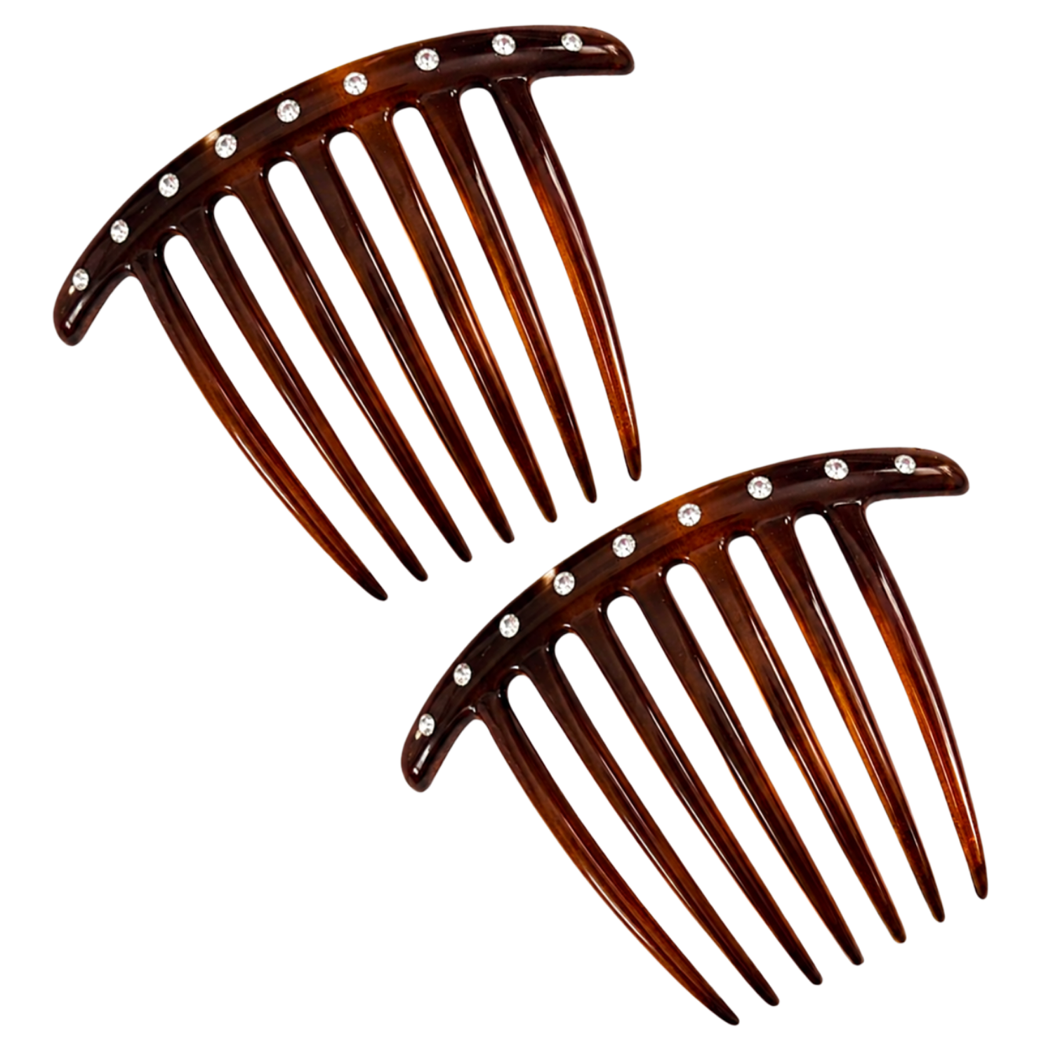 Parcelona French Twist 7 Teeth Large Cellulose Side Hair Combs for Women(2 Pcs)