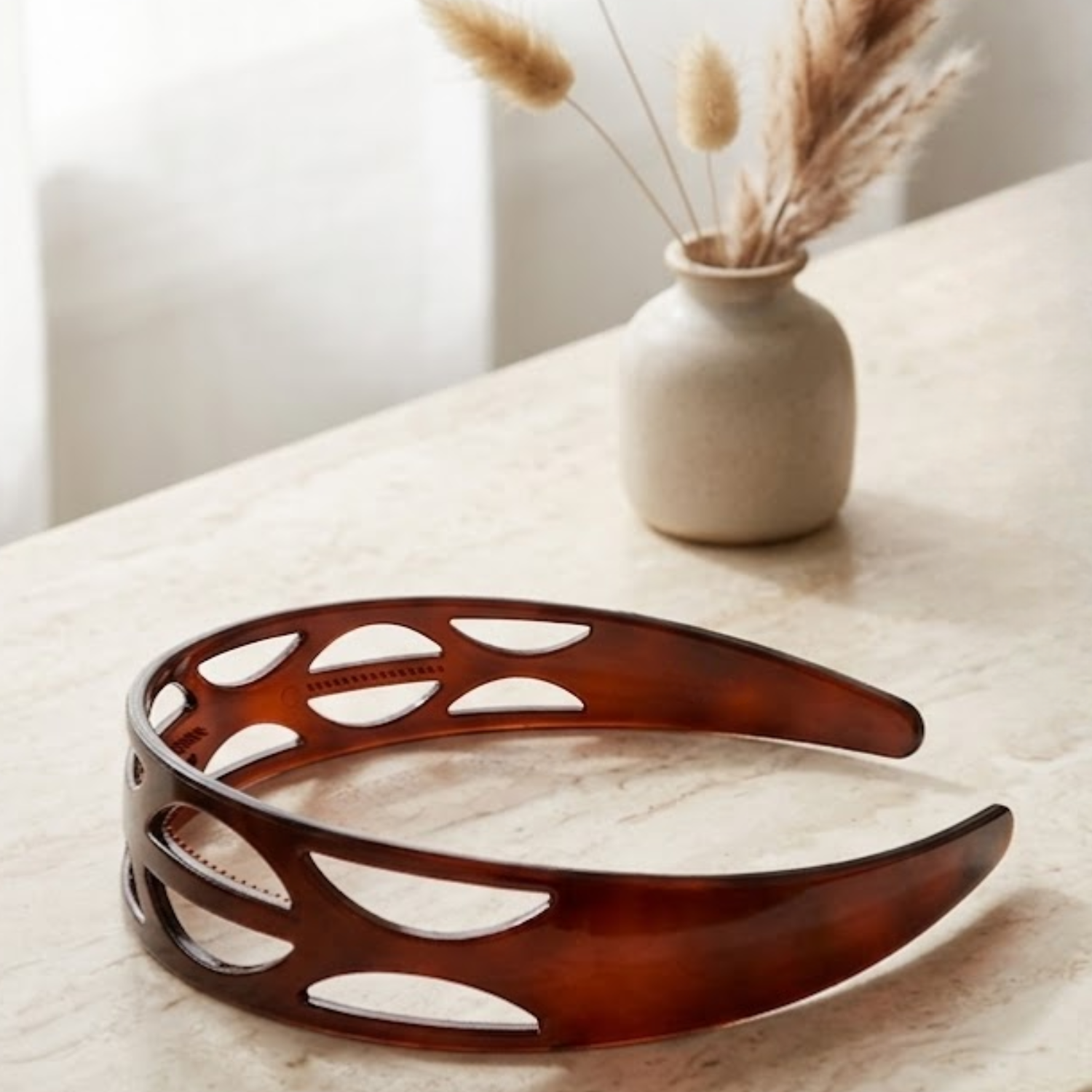 Parcelona French Ellipse Tortoise Shell Cellulose Acetate Headband for Women