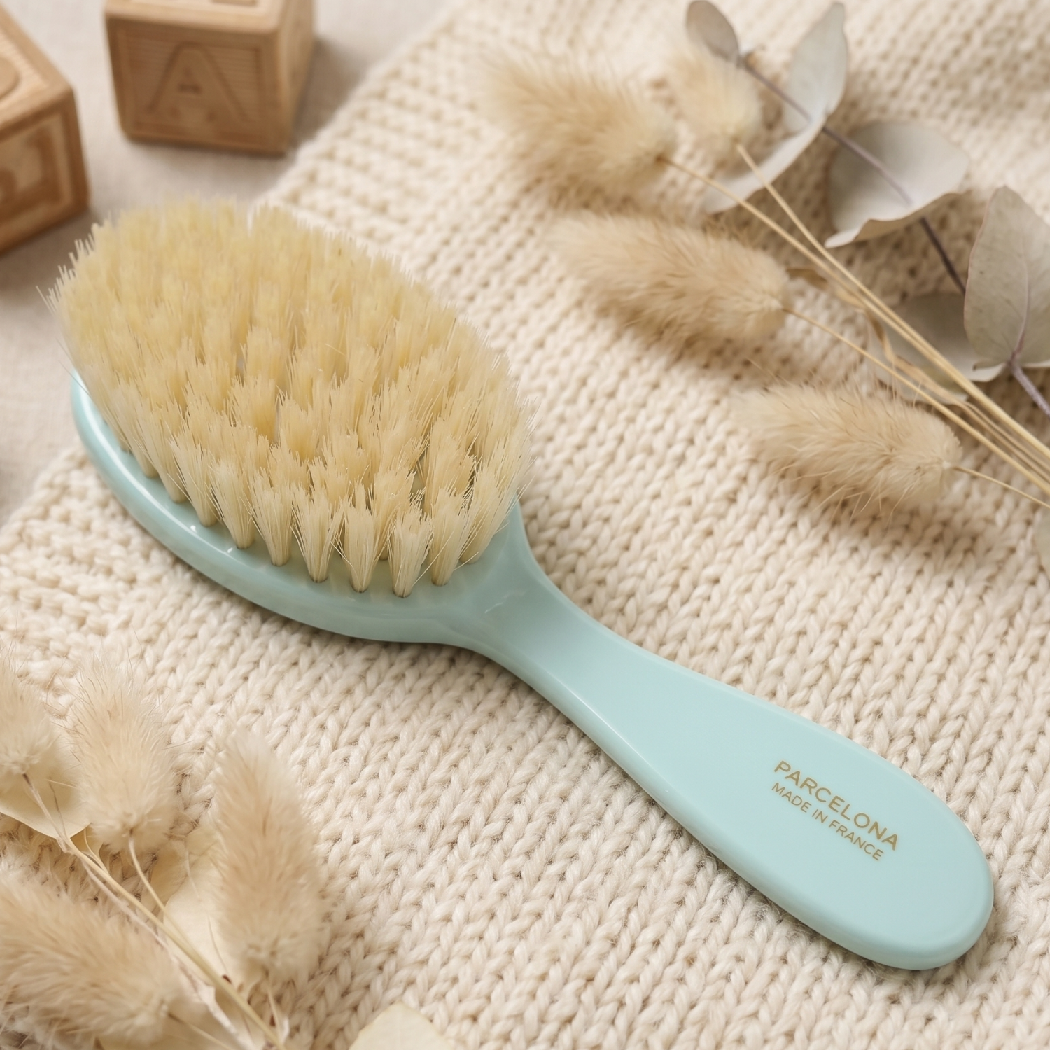Parcelona French Grooming Combo 6” Cellulose Baby Brush and Comb for Toddlers