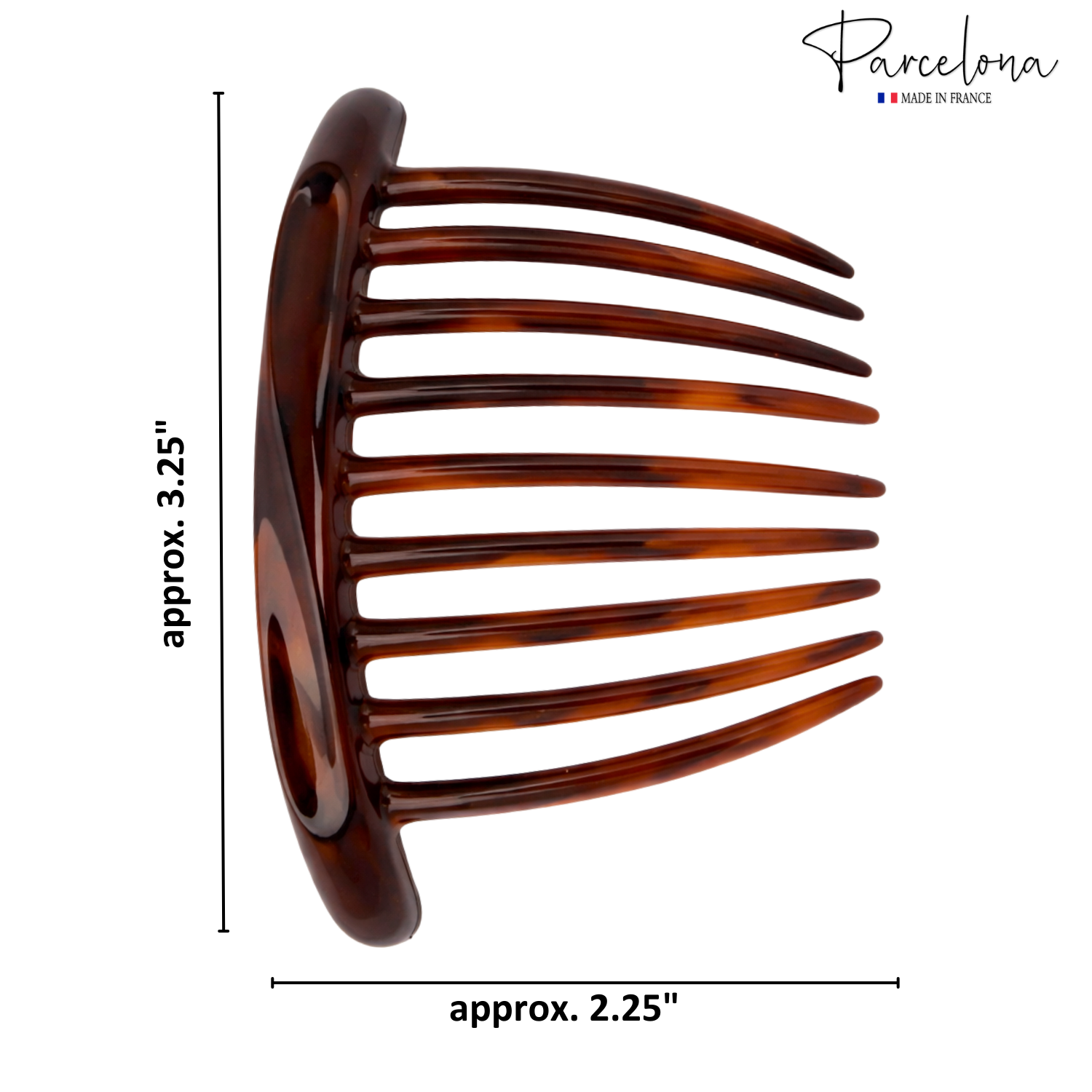 Parcelona Set of 2 French Side Combs Tortoise Shell Hair Slides Bun French Twist