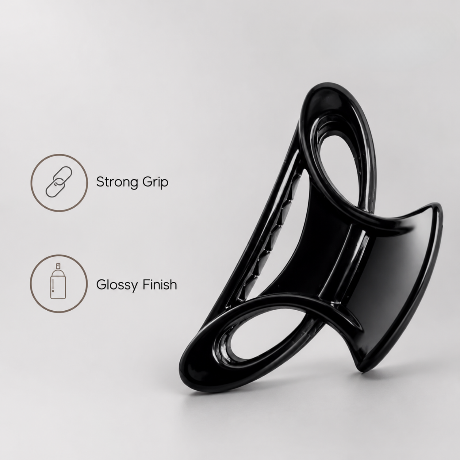 Parcelona French Cutout Set of 2 Small Shell And Black Cellulose Hair Claws